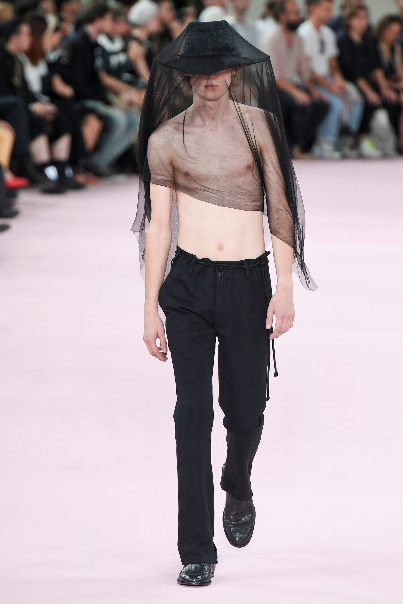 black mesh sleeveless low-cut fitted layered sheer top