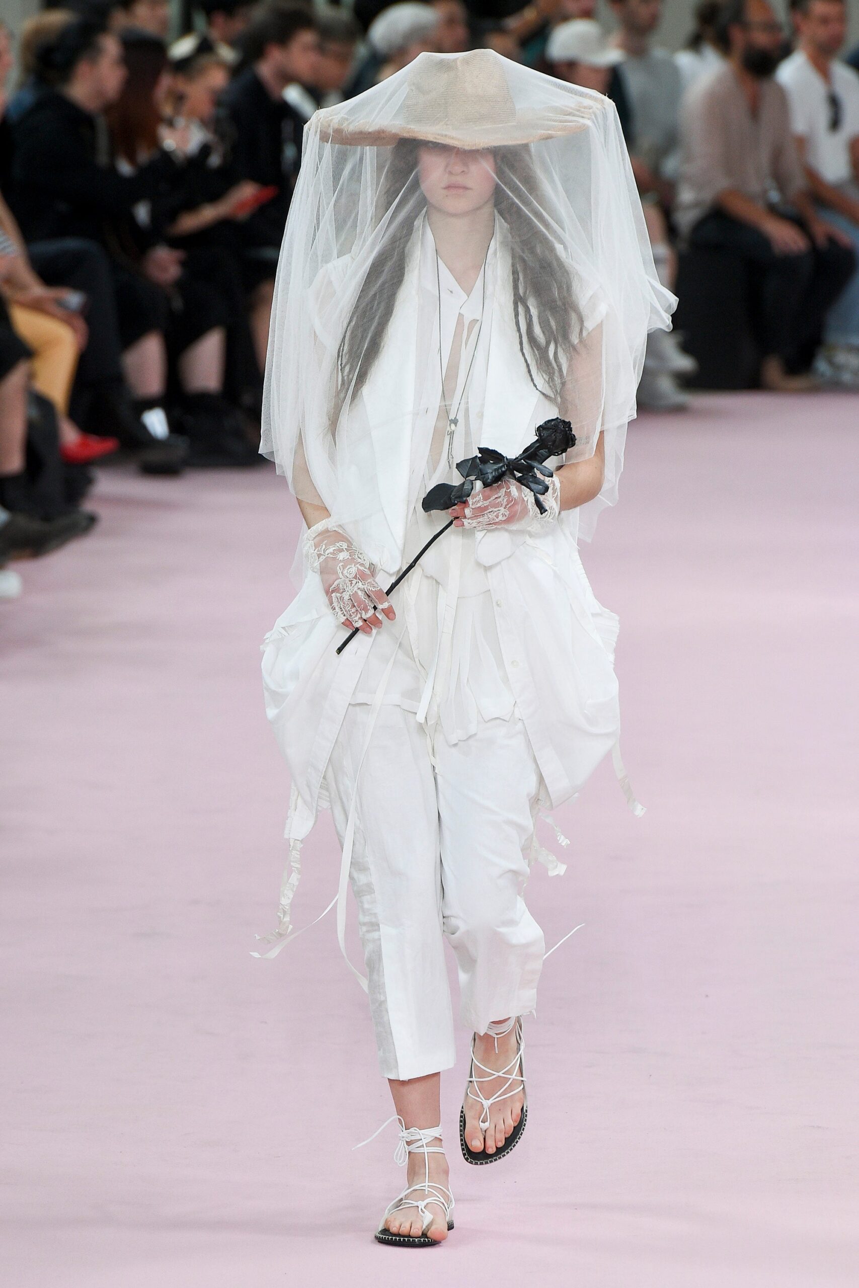 white cotton long-sleeve relaxed layered pants