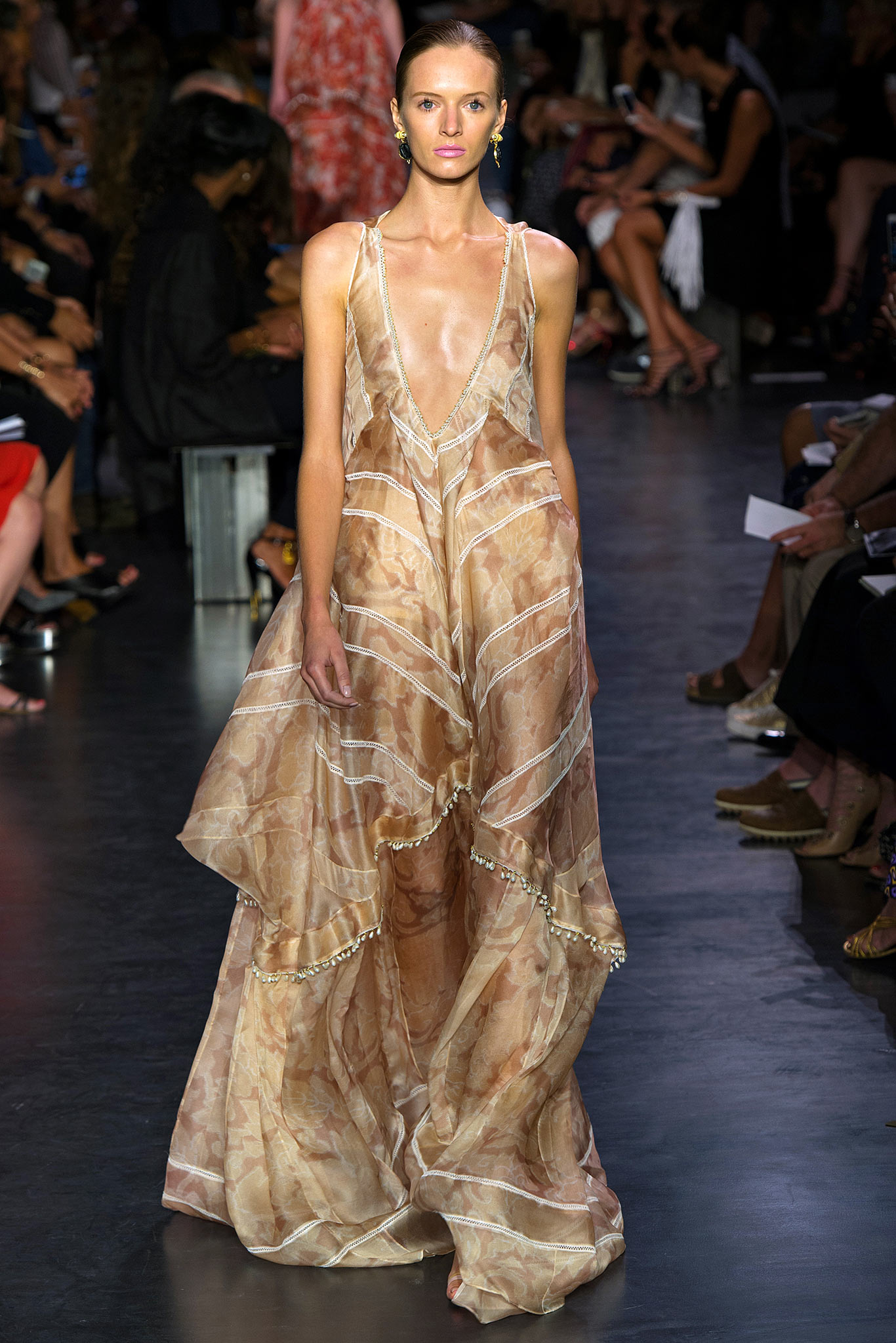 beige silk sleeveless maxi dress