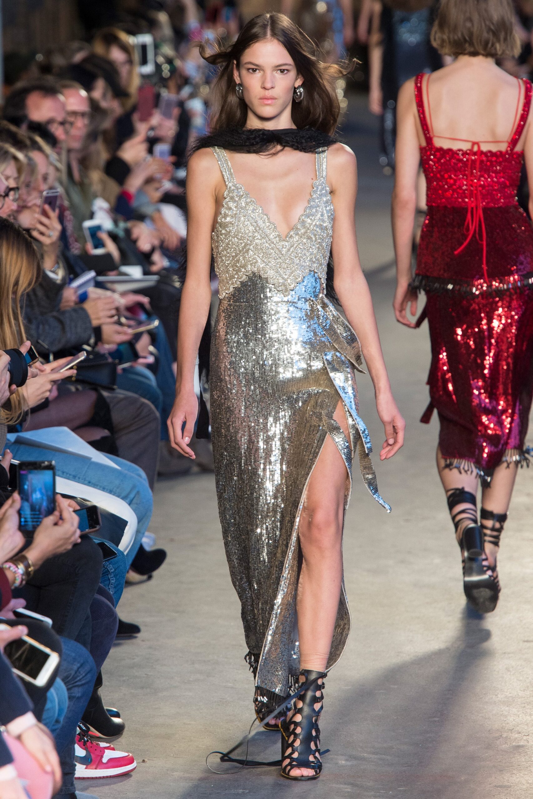 silver sequin sleeveless dress