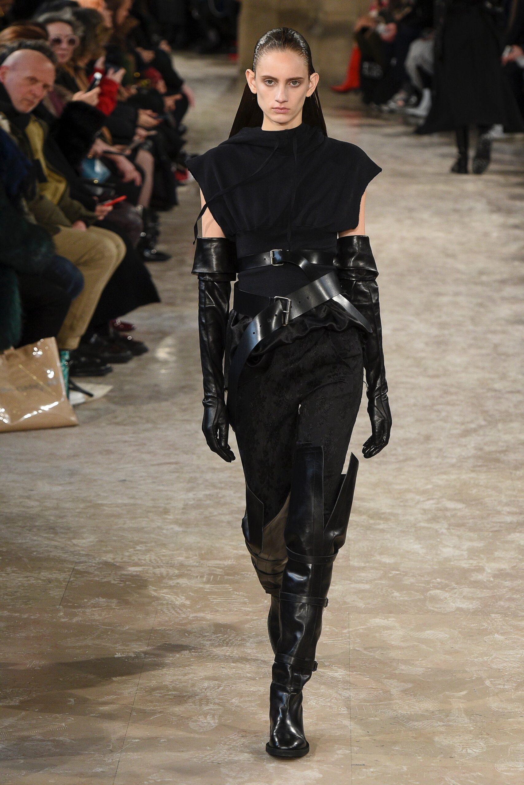 black fitted top and pants