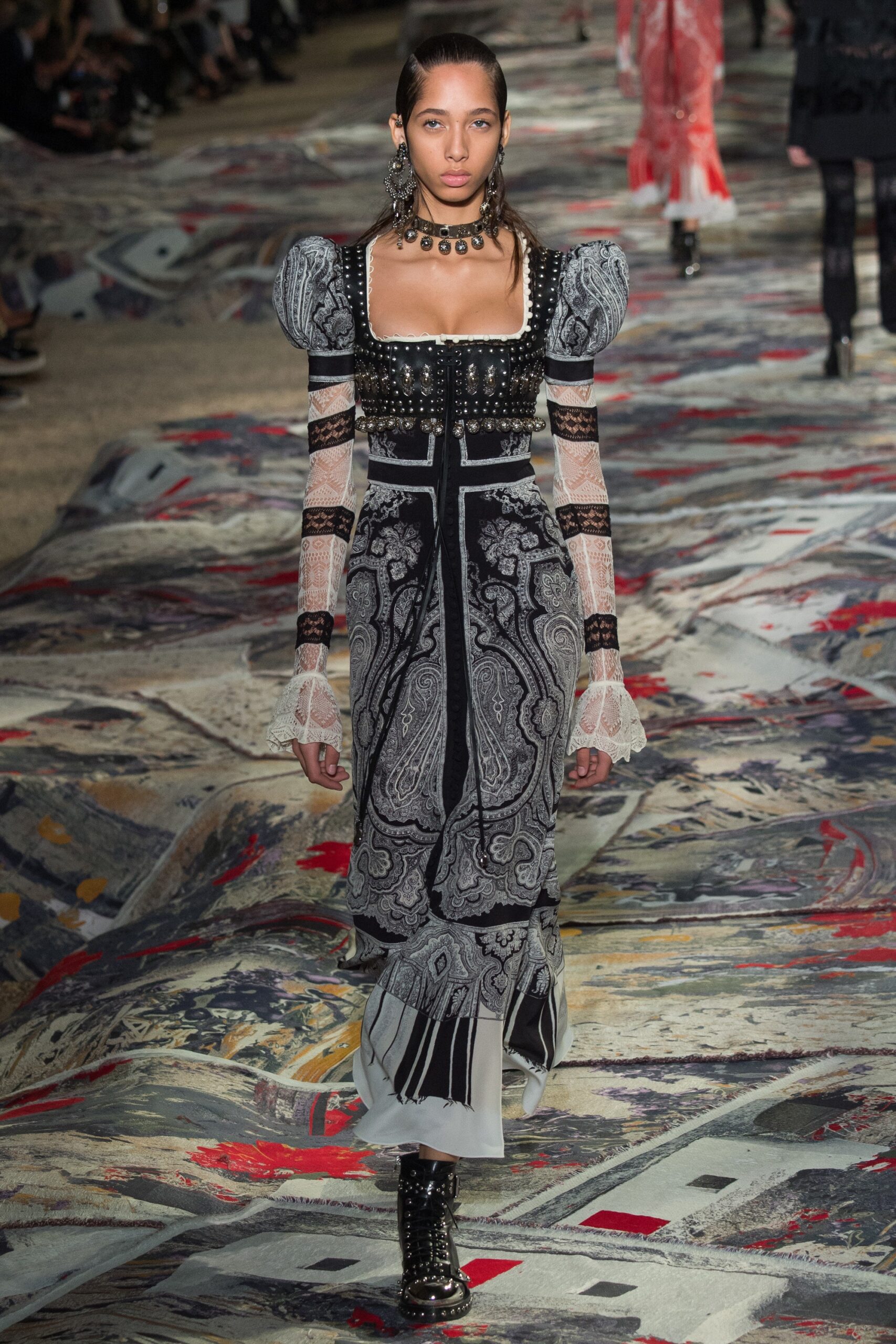 black and white fitted midi dress