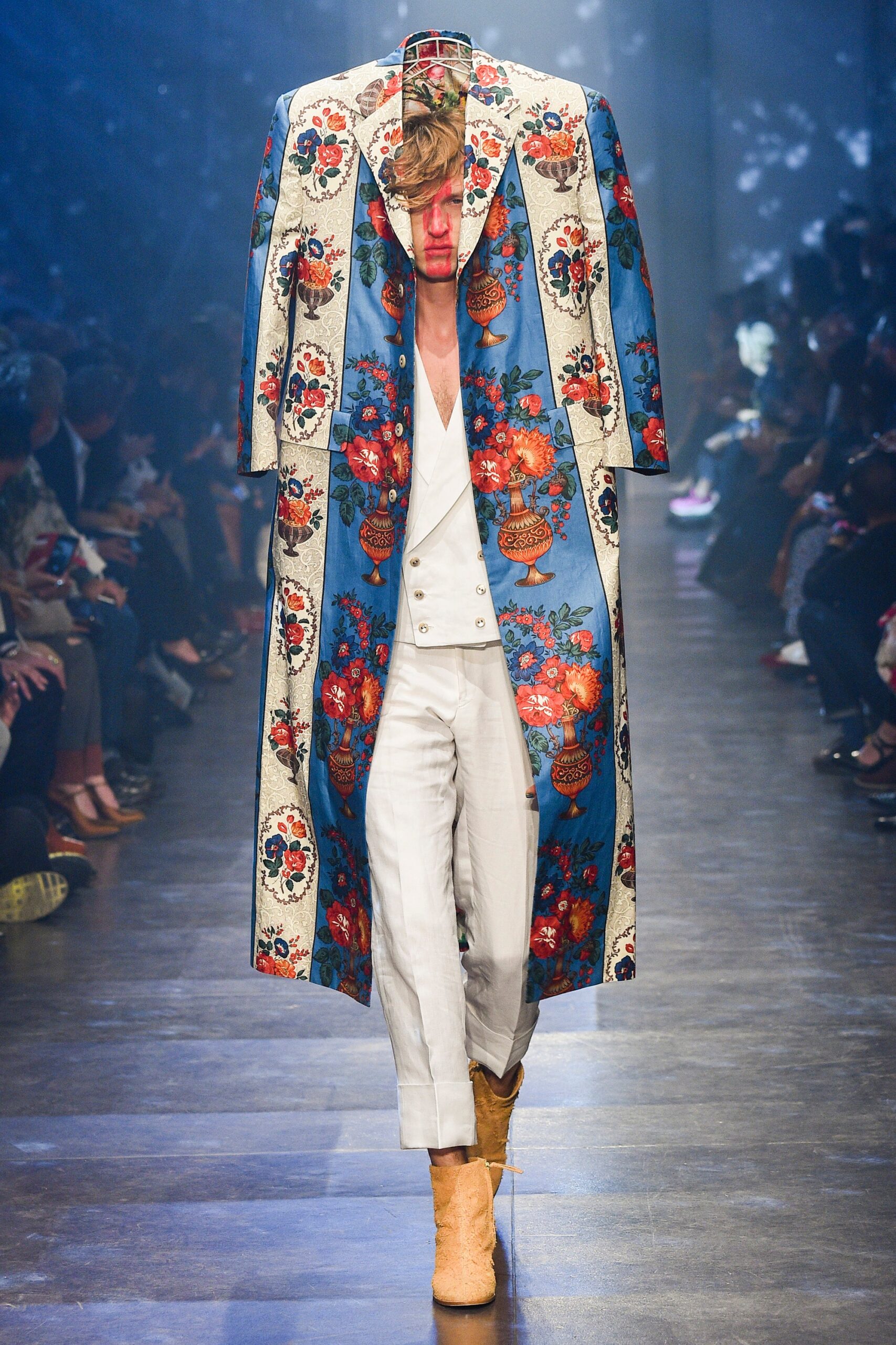 floral silk coat with vest
