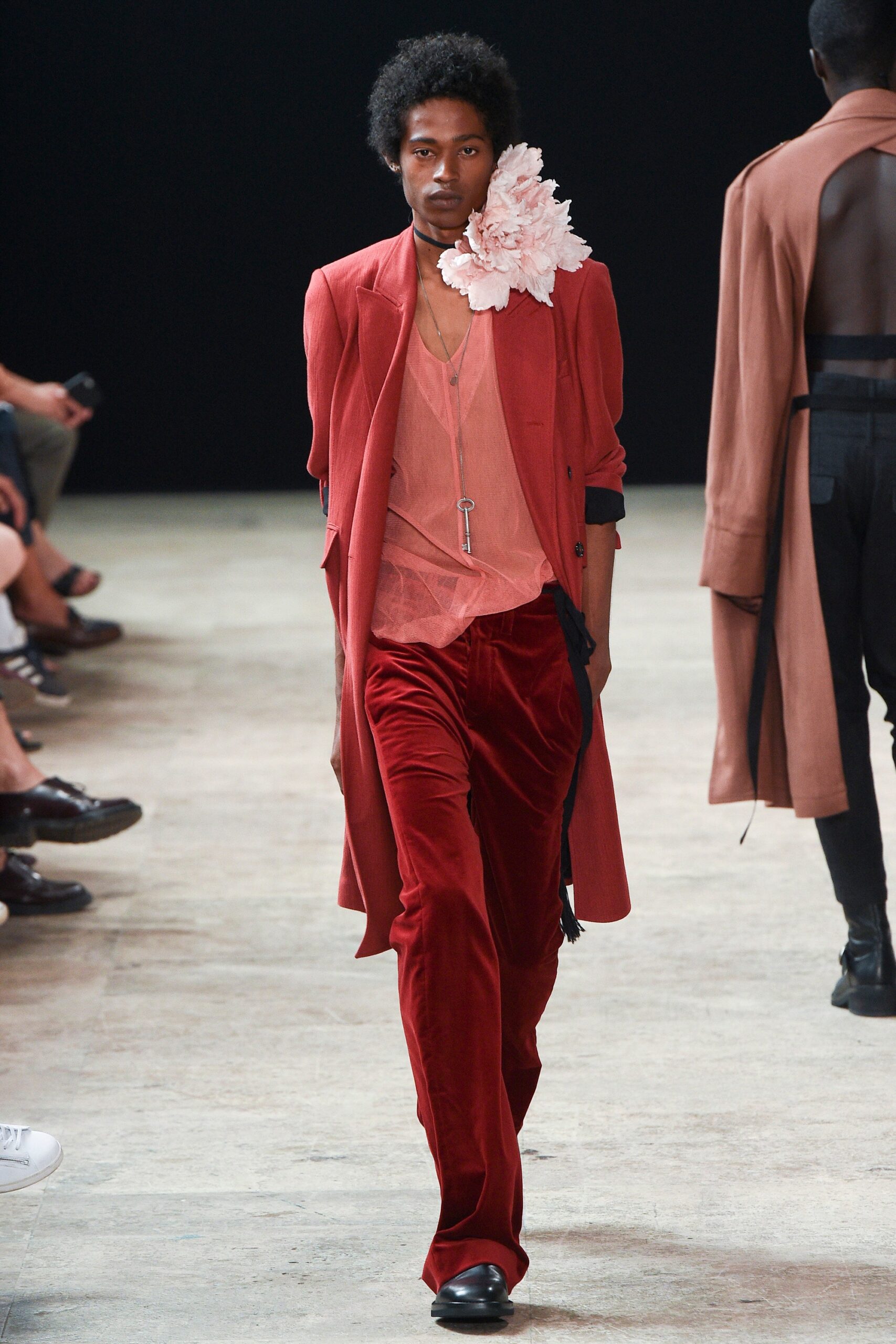 red velvet tailored blazer