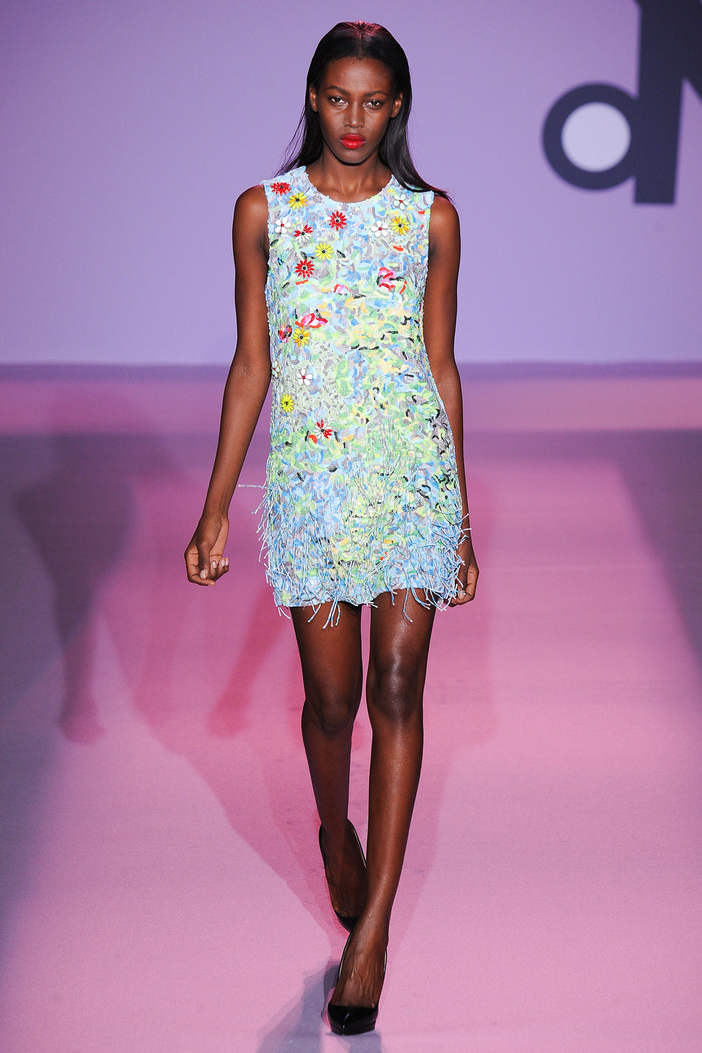 embroidered mini dress