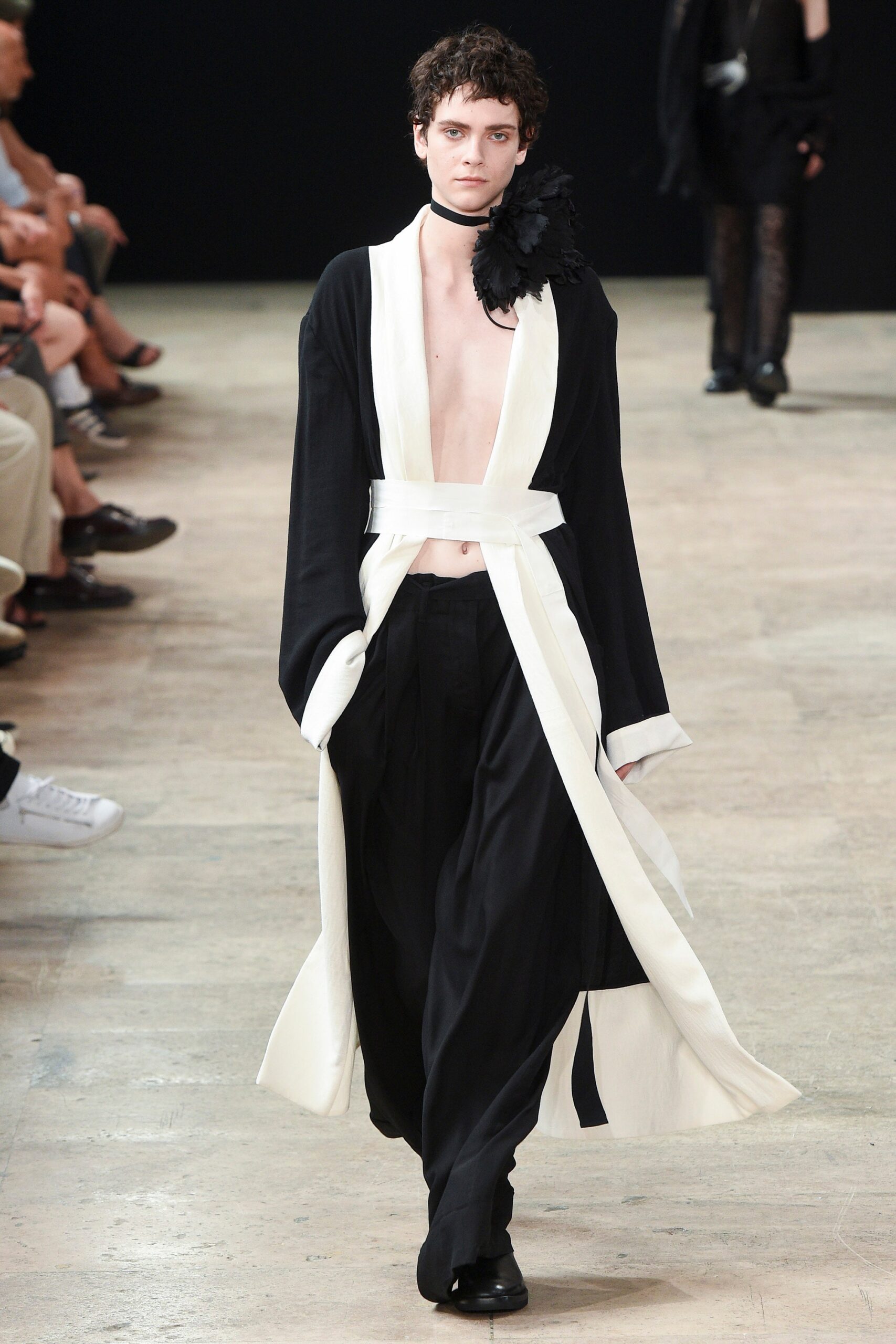 black and white relaxed coat