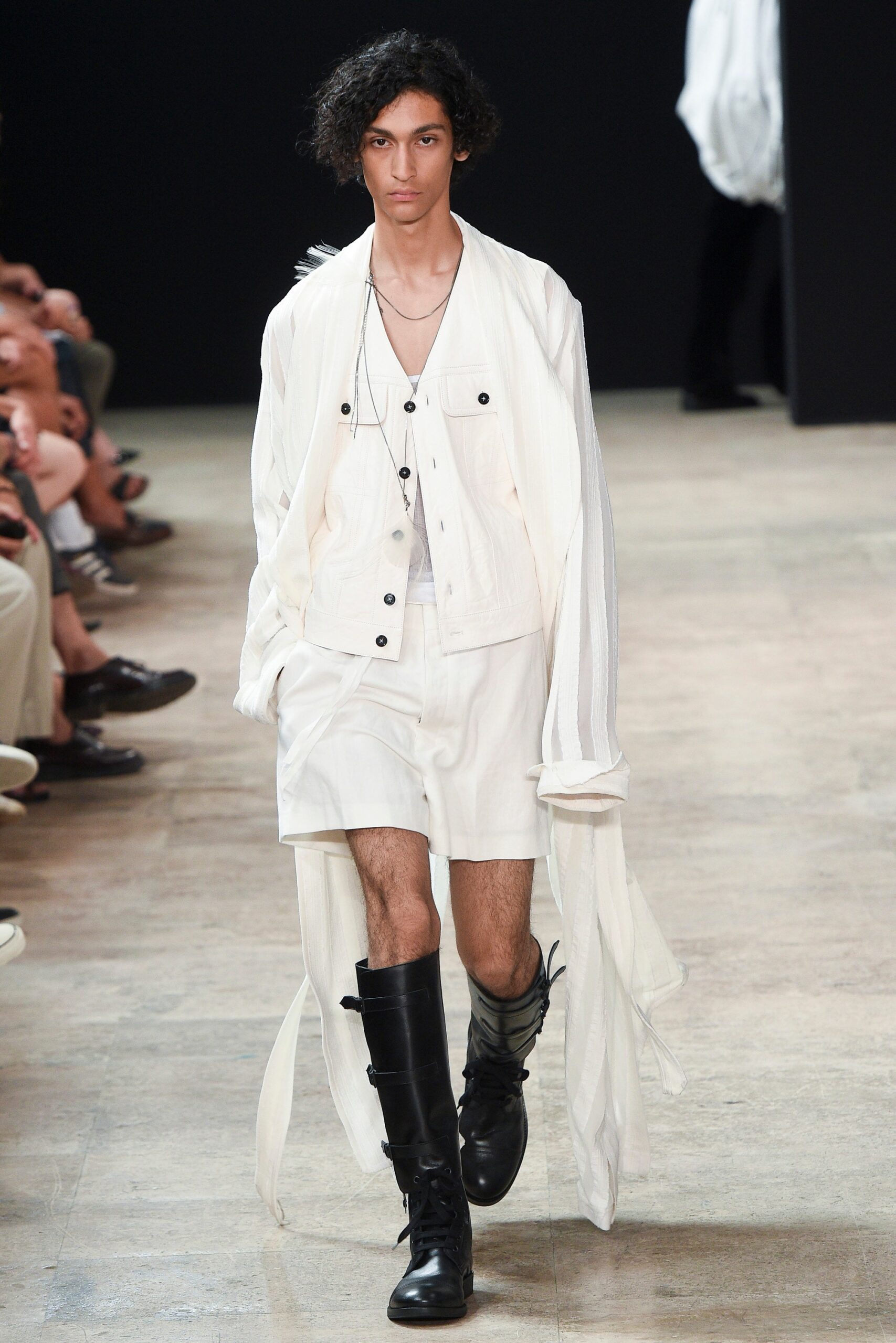 white relaxed jacket with shorts