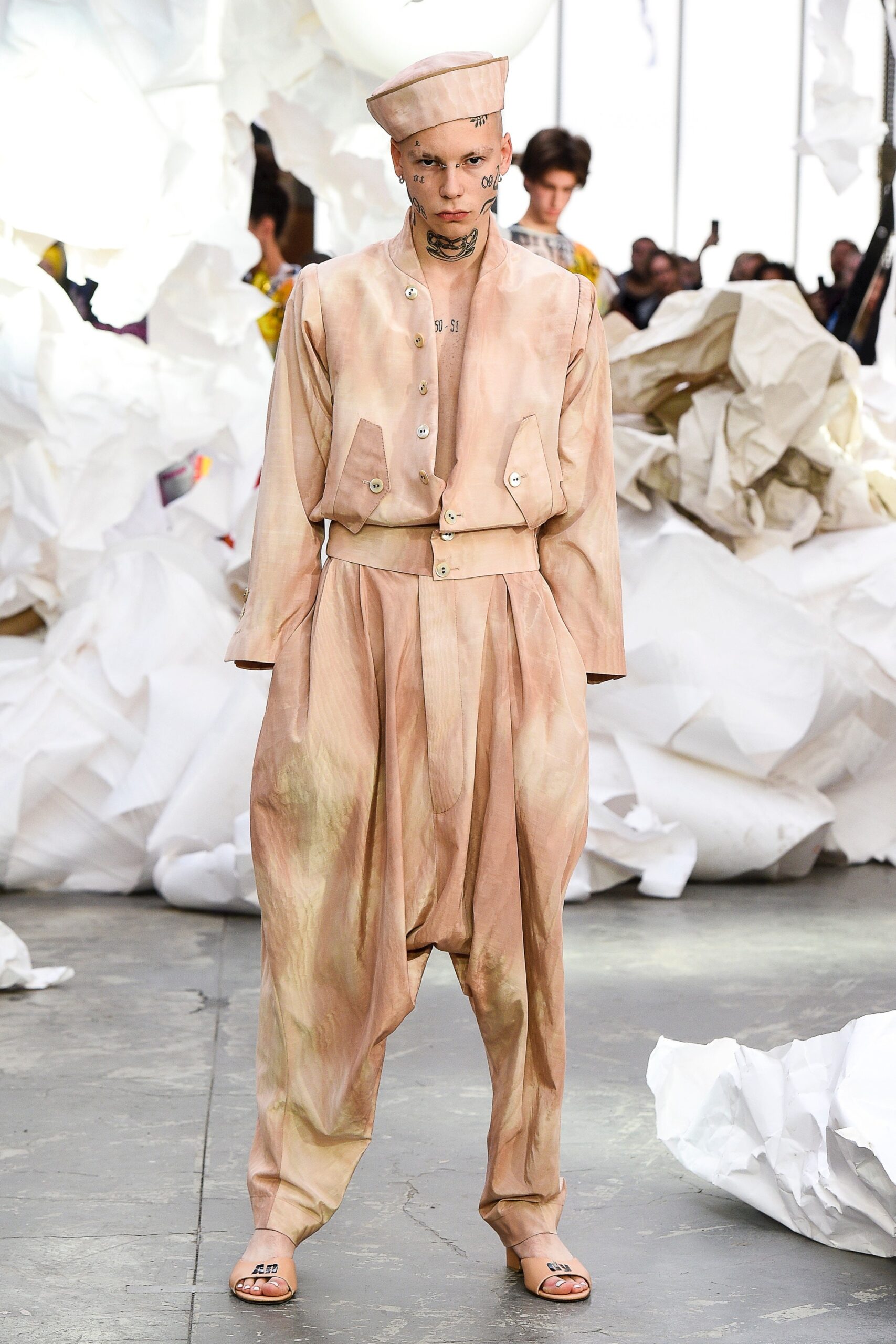 beige relaxed vest and pants