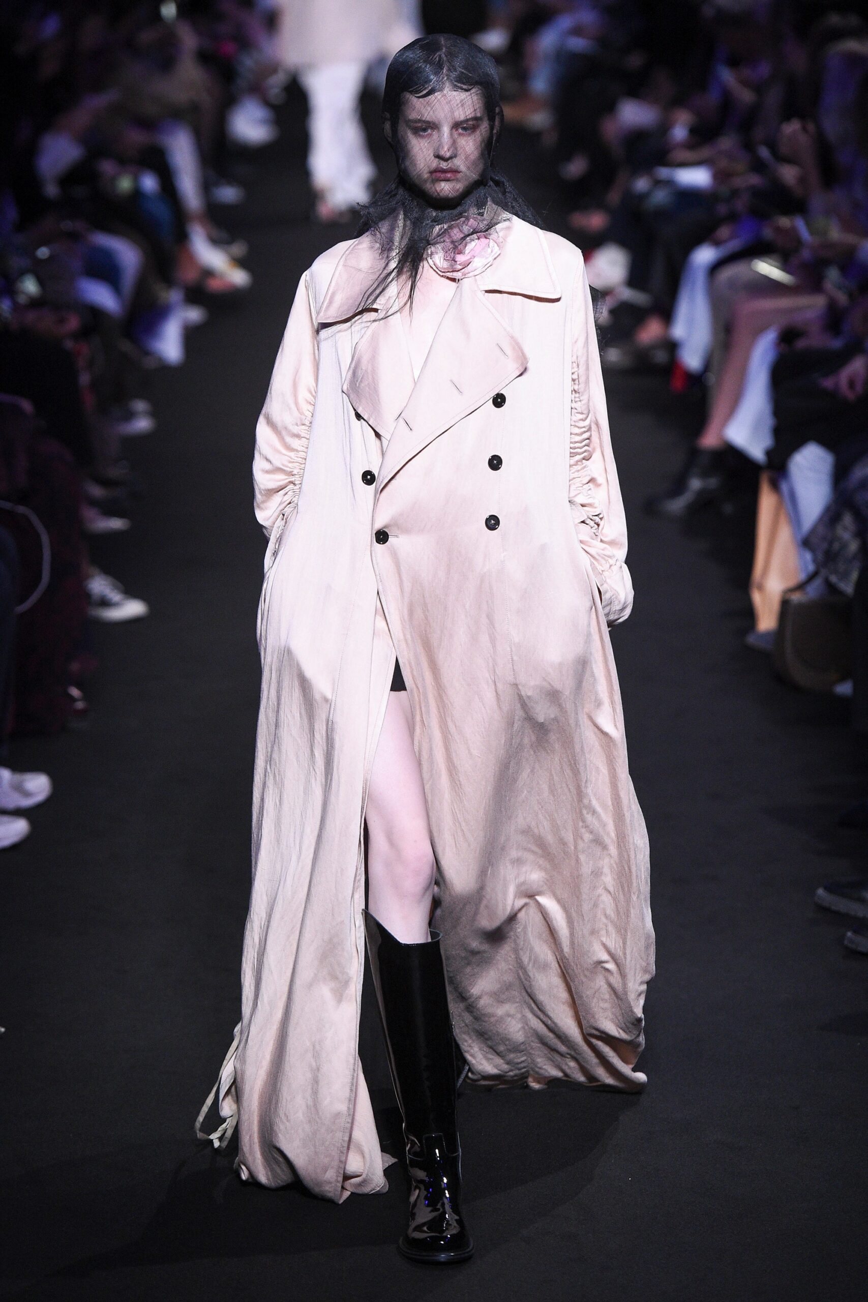 beige cotton relaxed trench coat