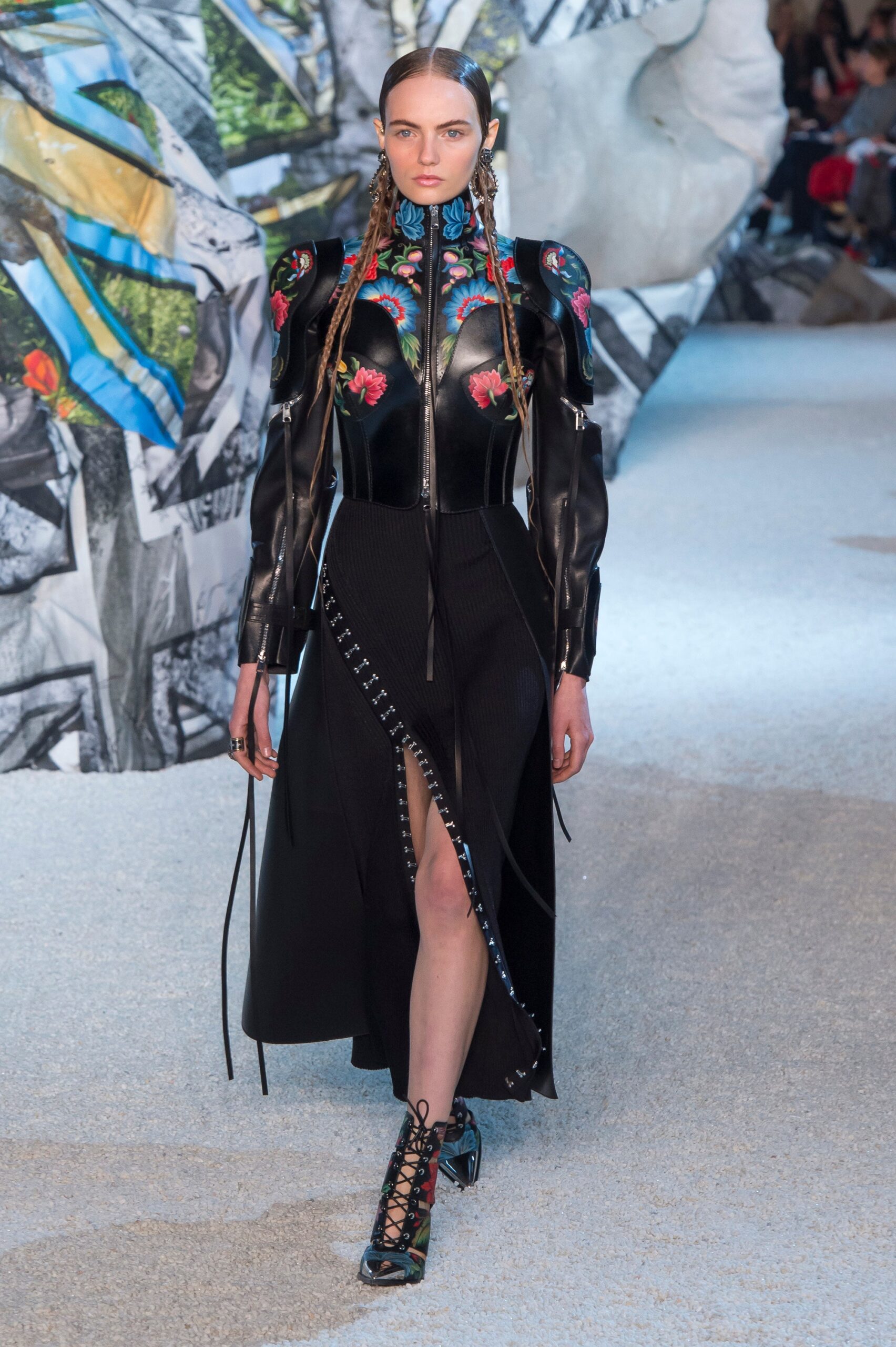 black leather fitted dress and top