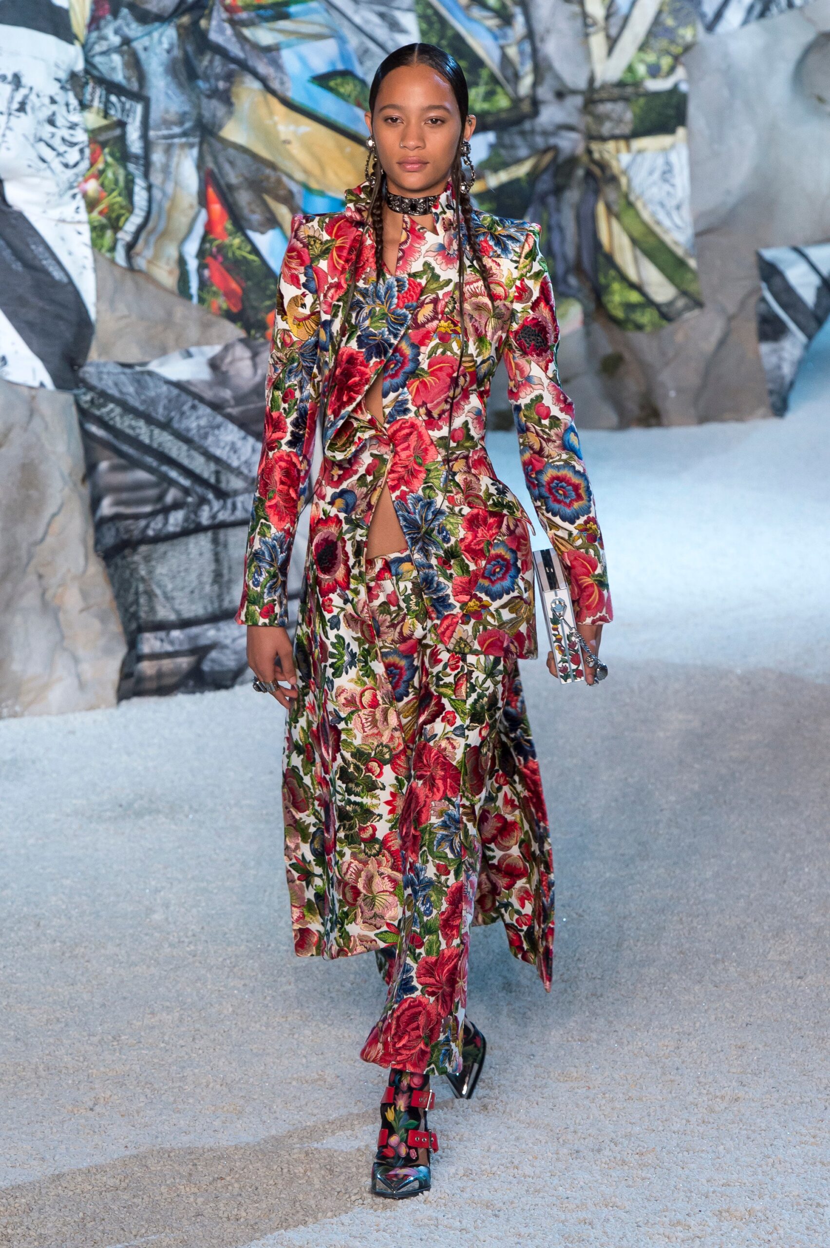 multi-colored embroidered maxi dress