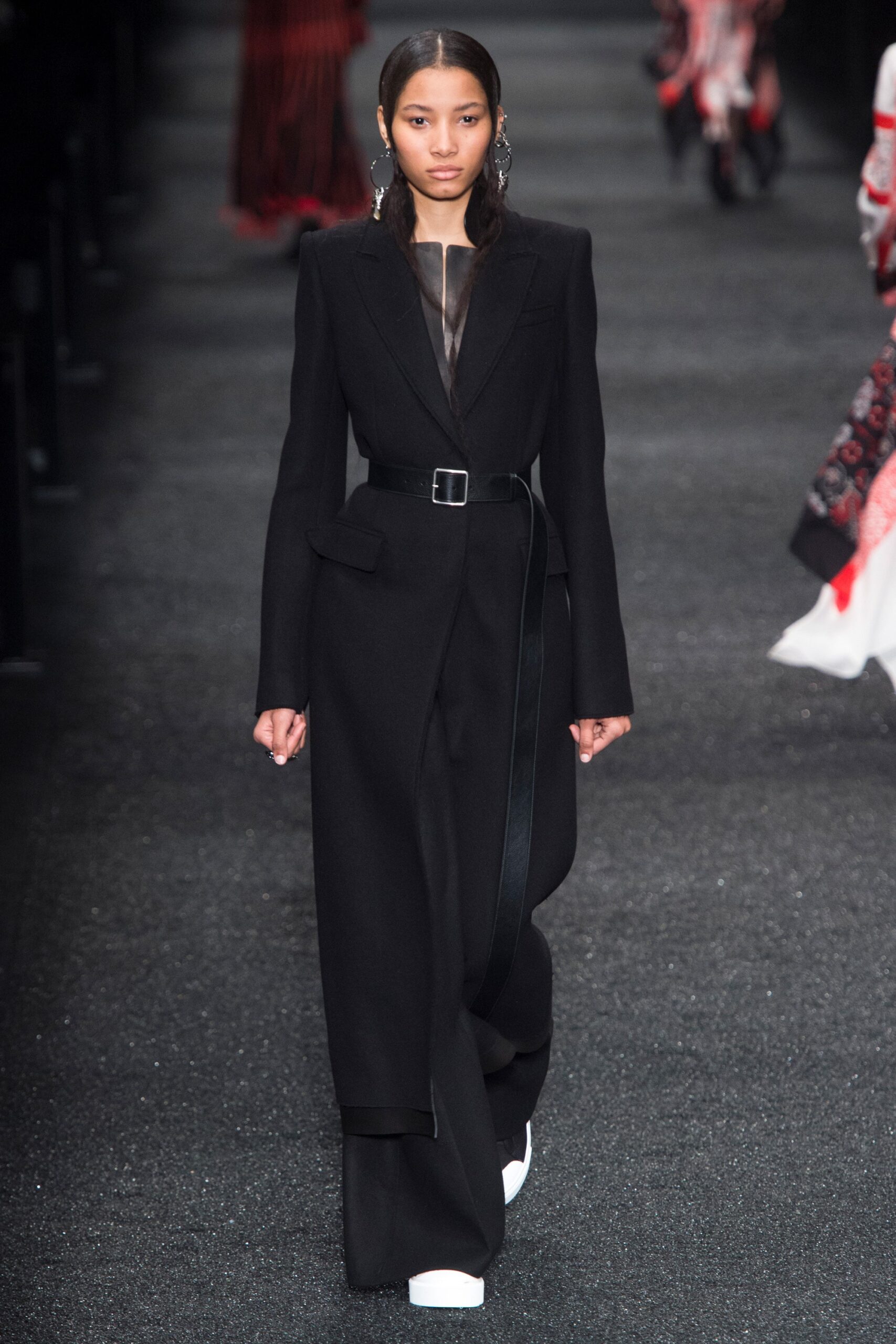 black wool belted coat