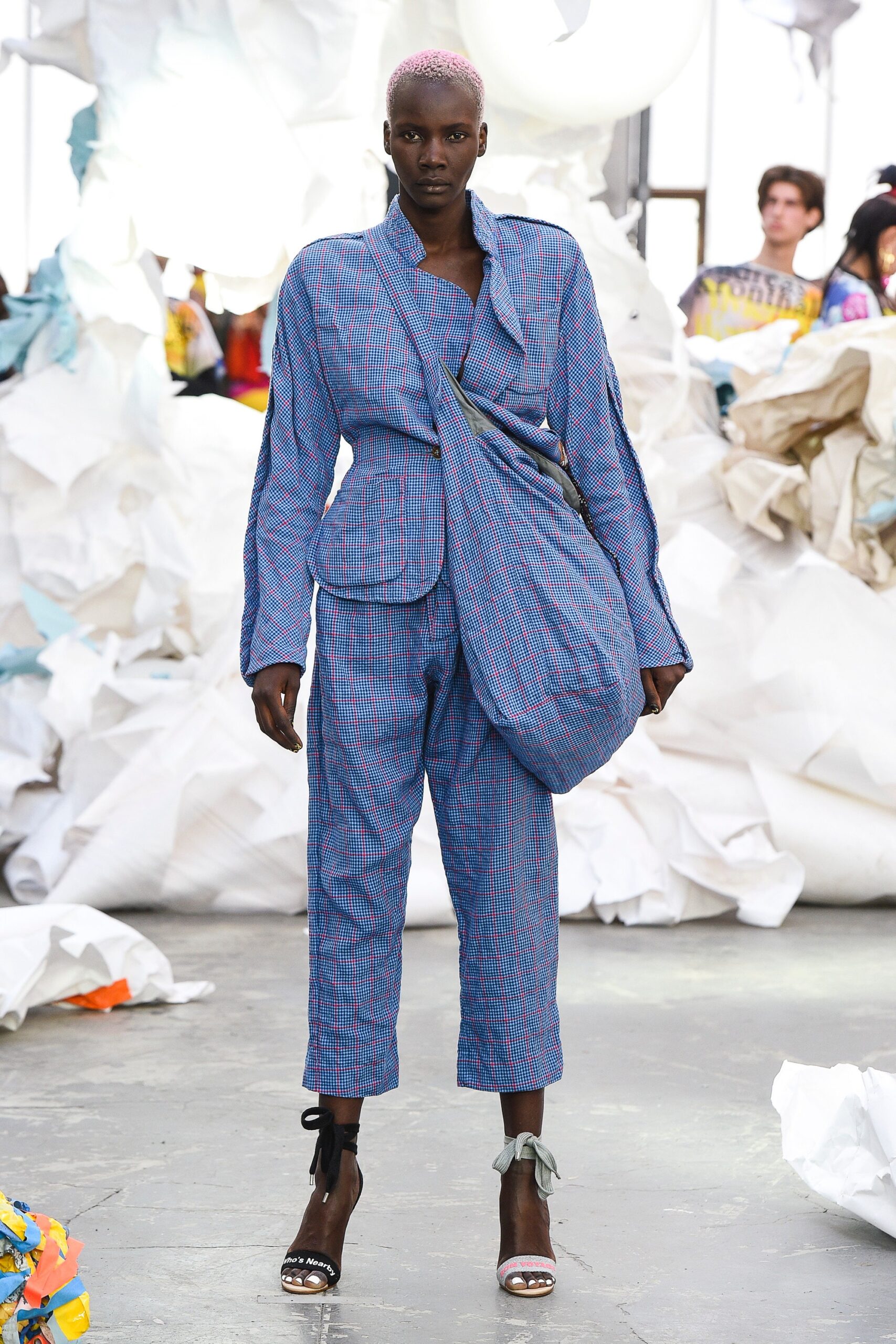 blue and red relaxed suit