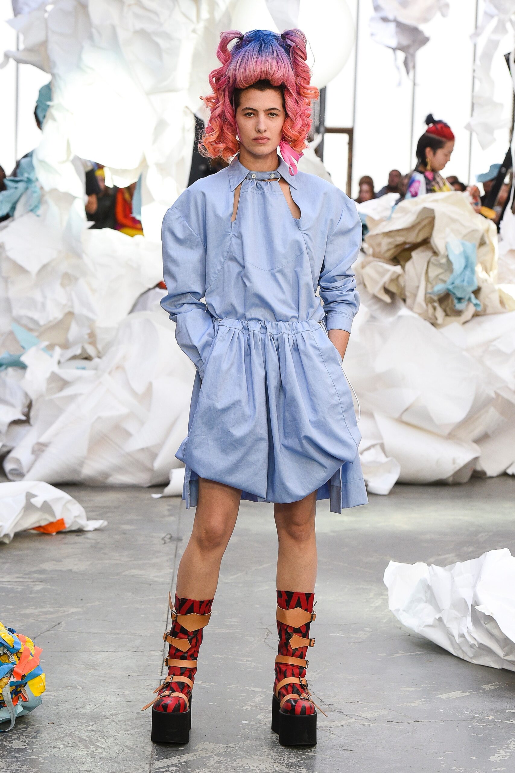 blue relaxed cotton dress