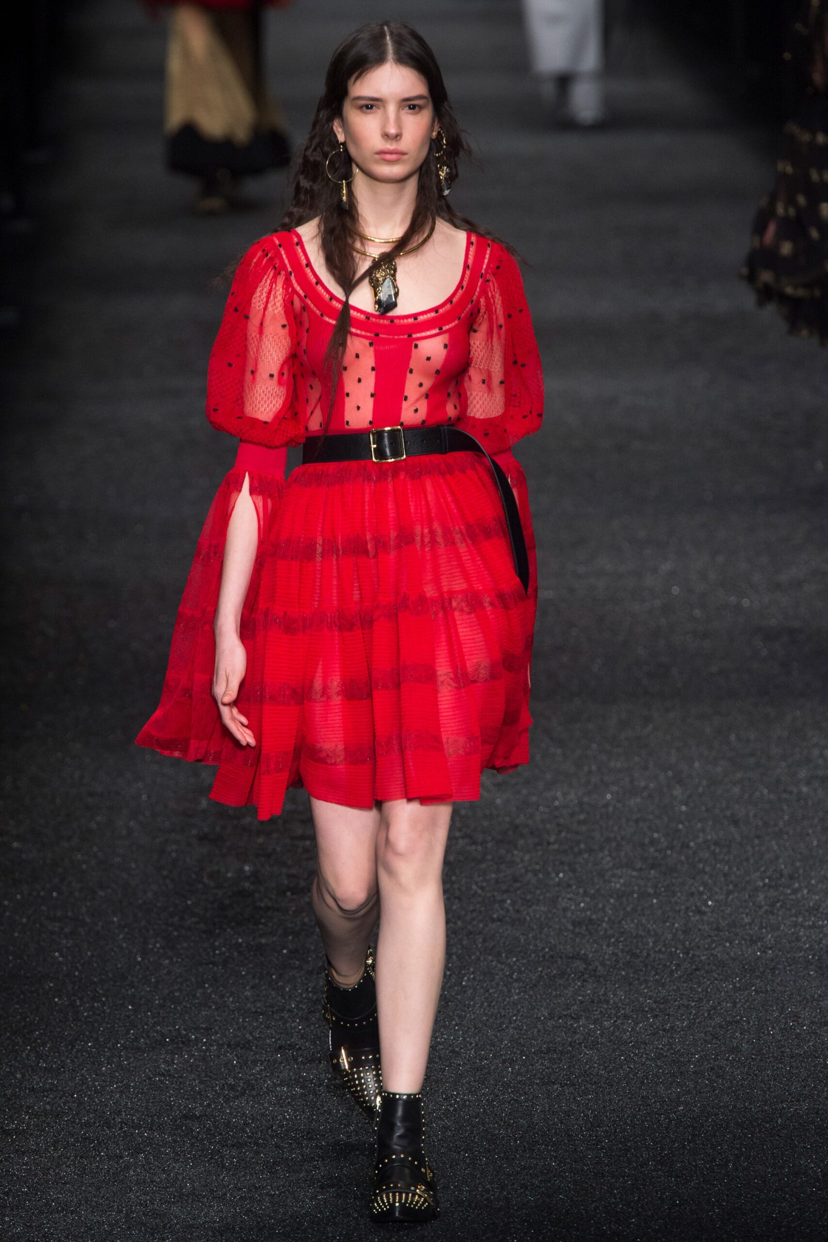 red silk sleeveless dress