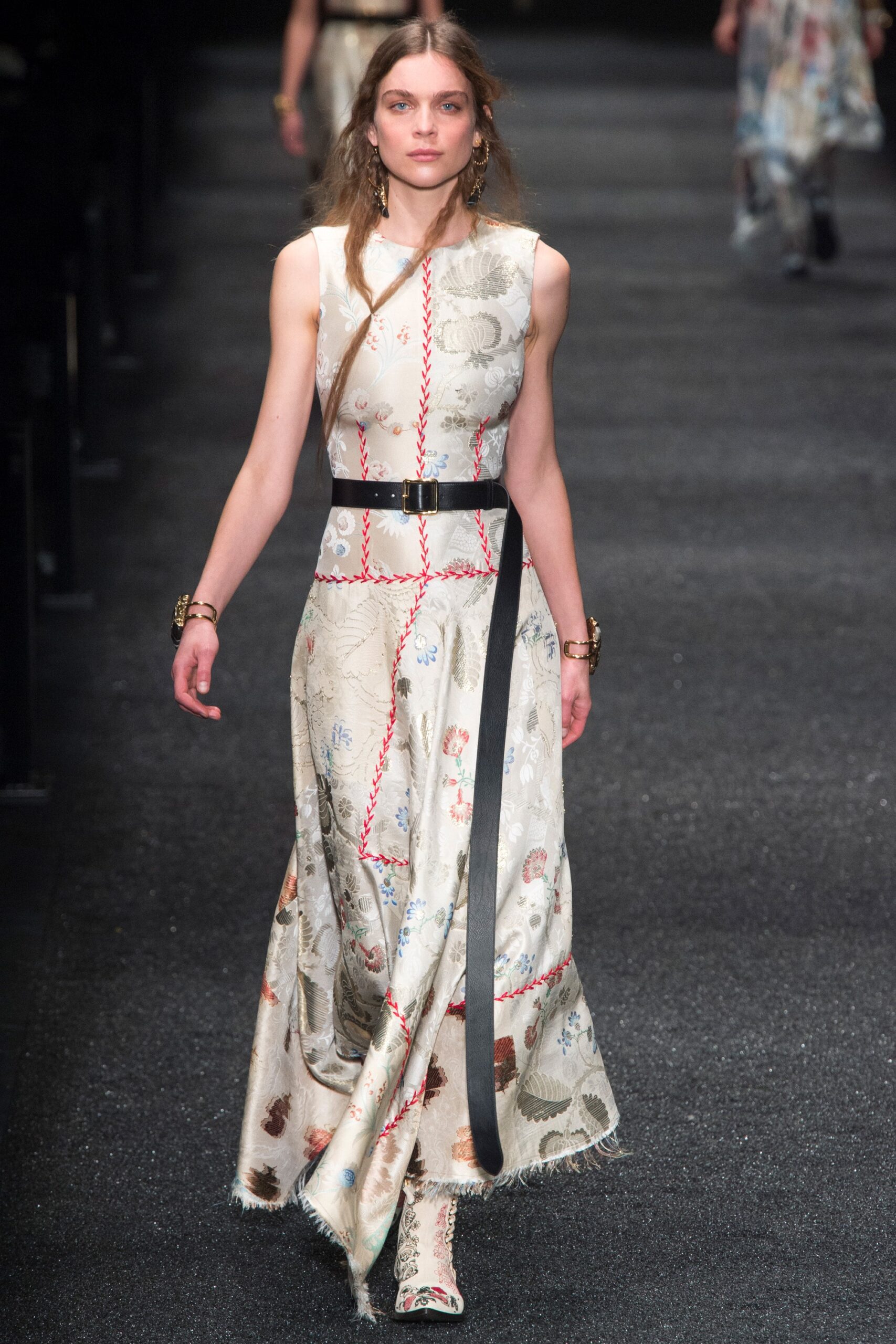 beige embroidered maxi dress