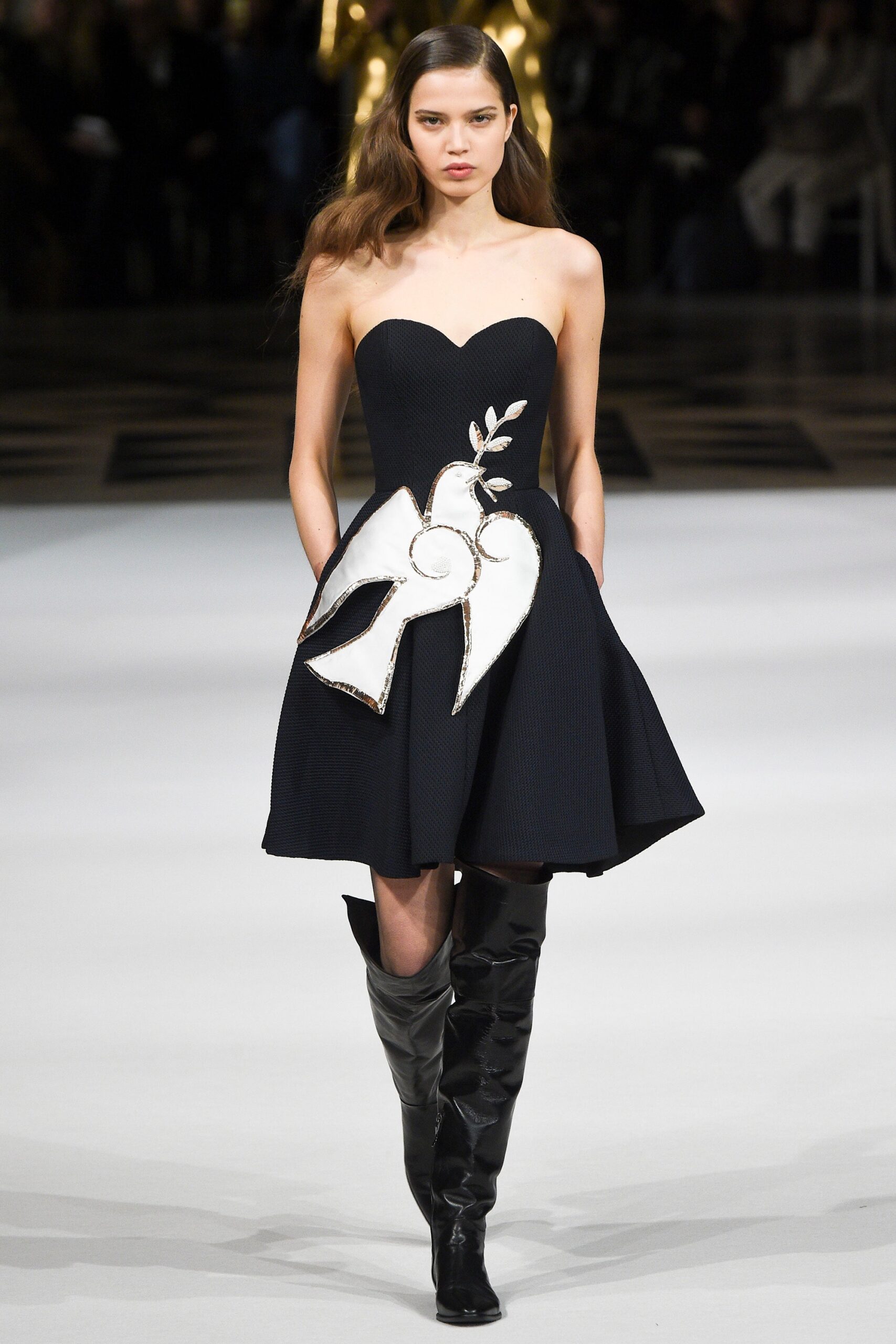 black leather fitted boots
