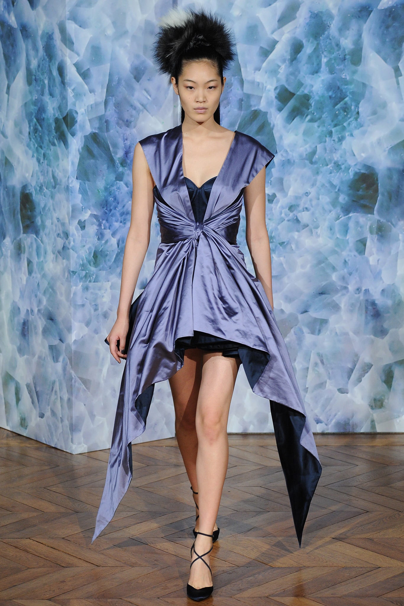 purple silk sleeveless dress
