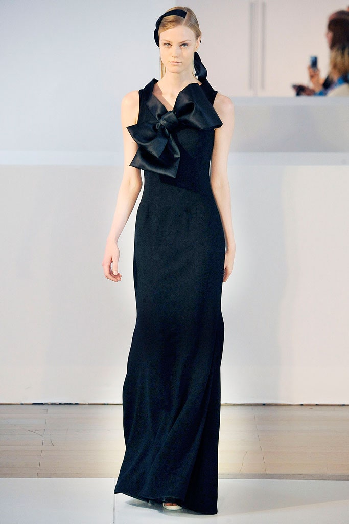 black silk sleeveless gown