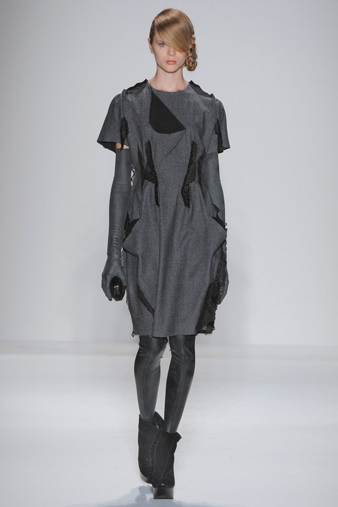 relaxed gray asymmetric dress