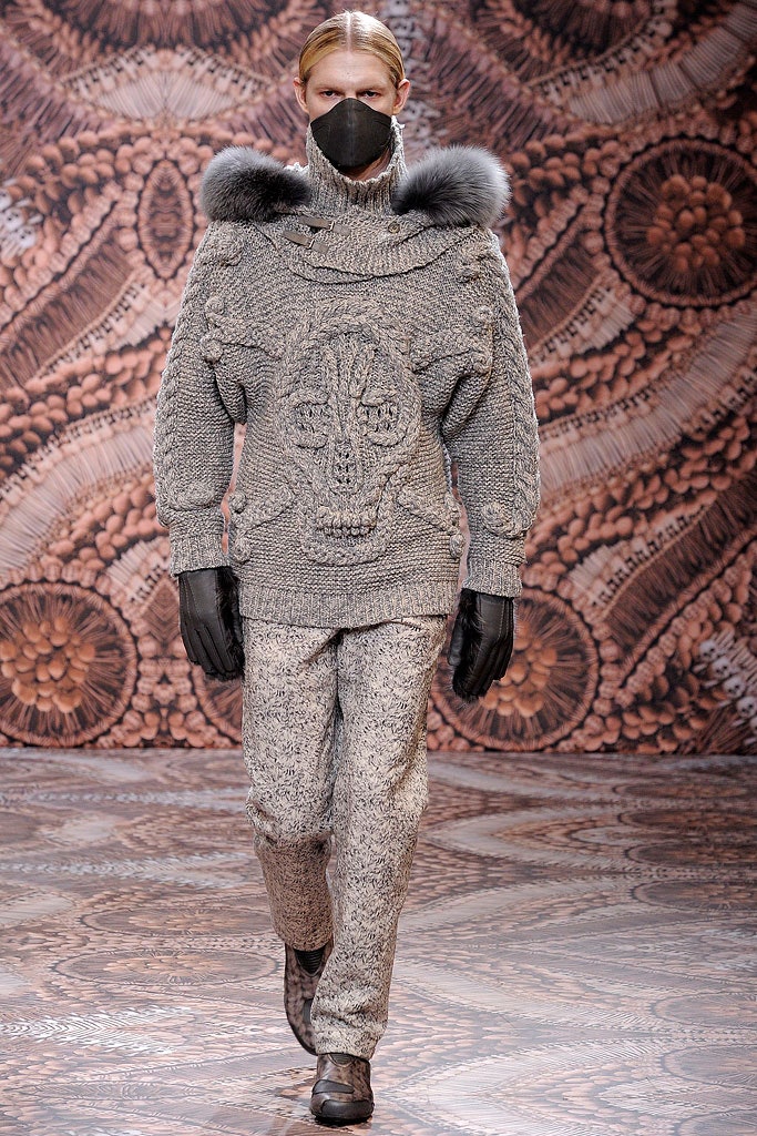 gray wool long-sleeve high-neck relaxed embellished sweater