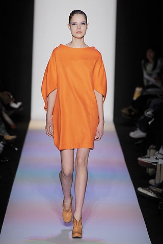 orange relaxed sleeveless dress