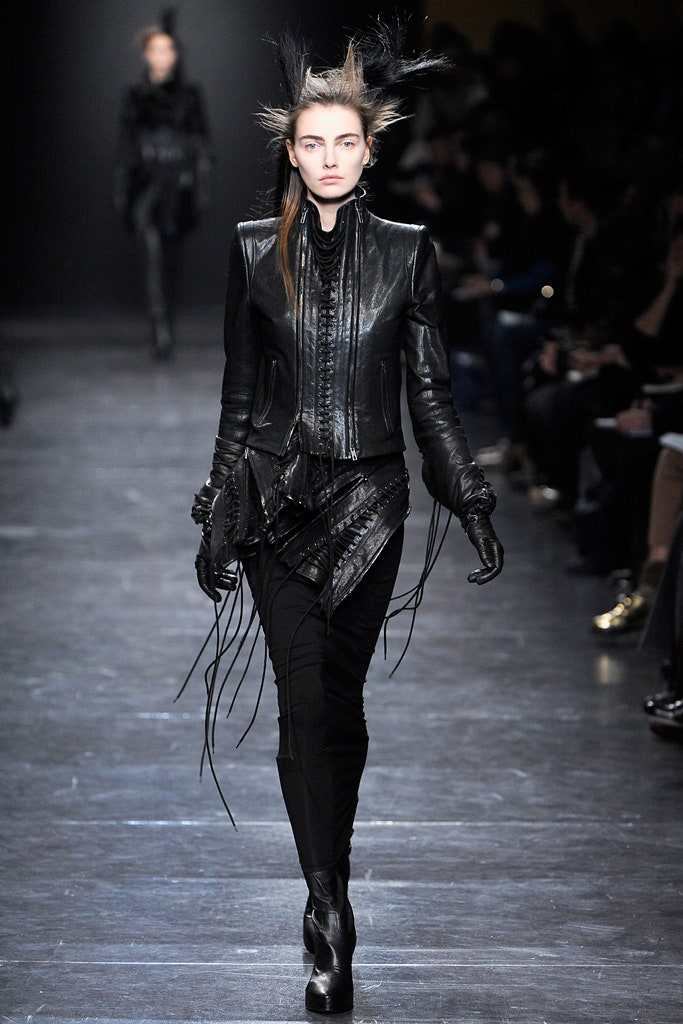 black leather jacket and pants