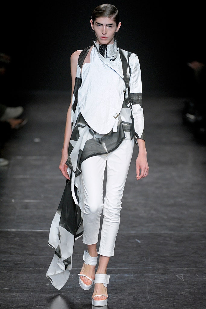 white silk slim straight-leg pants