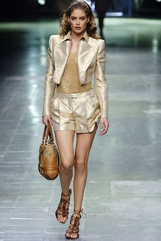 gold silk short-sleeve collared fitted buttoned shiny jacket