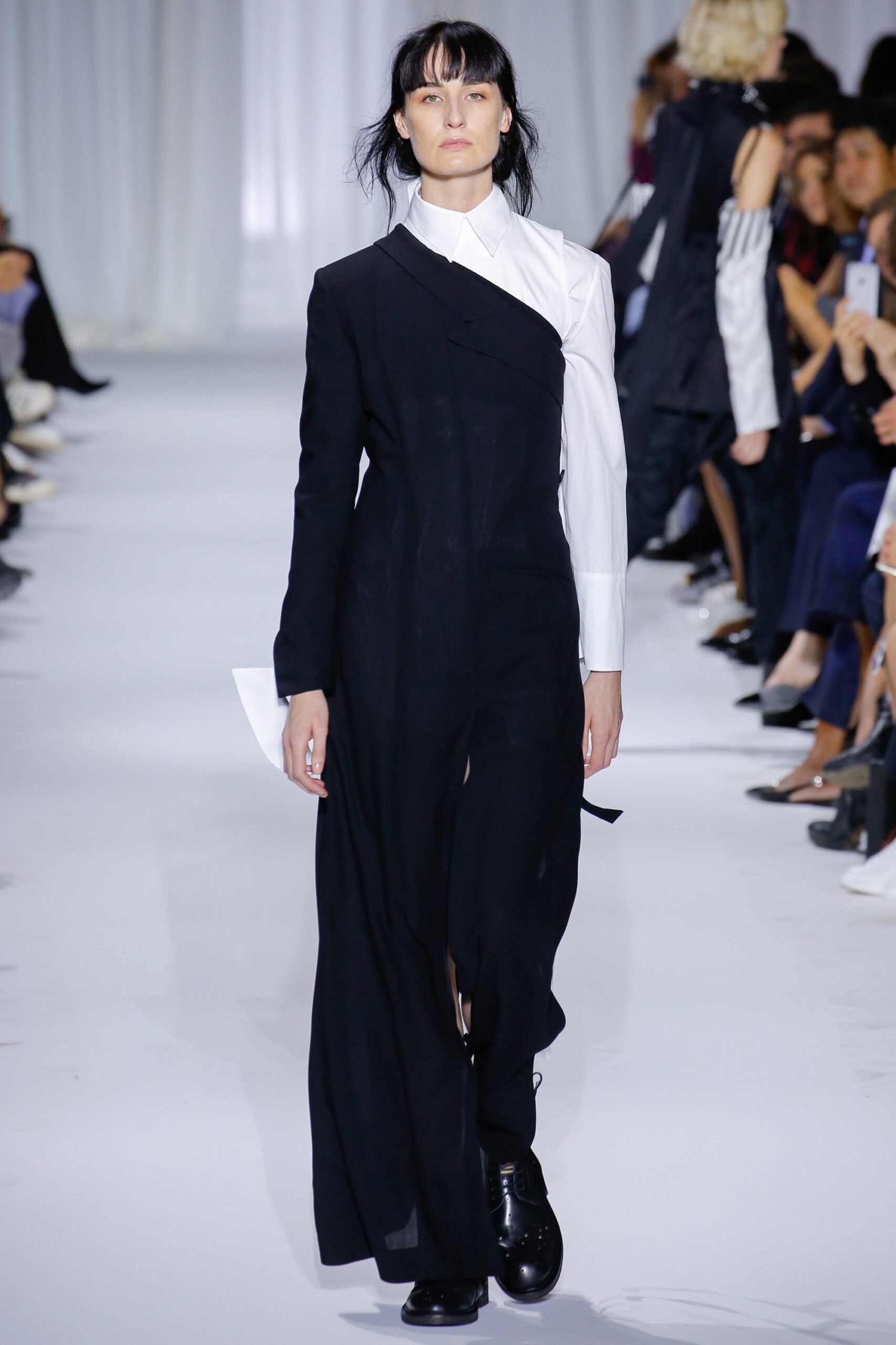black and white asymmetric dress