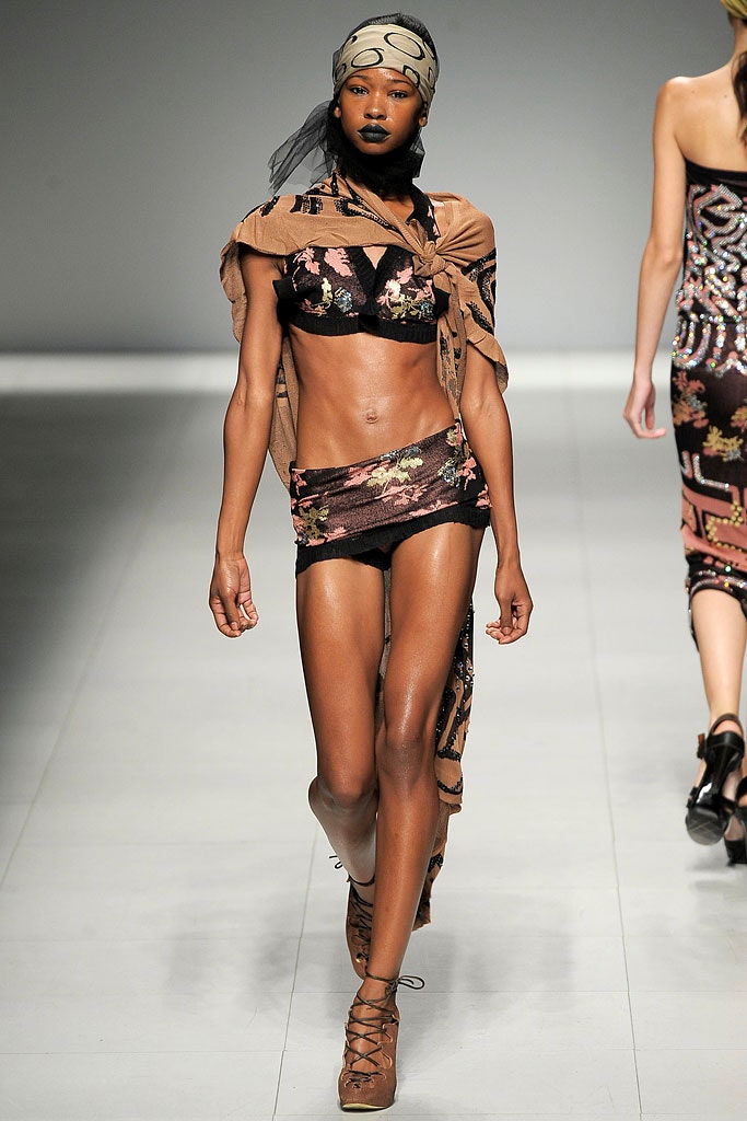 black and brown floral bikini and wrap-dress