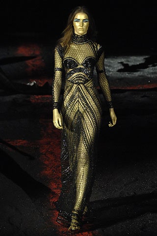 black and gold sequined gown