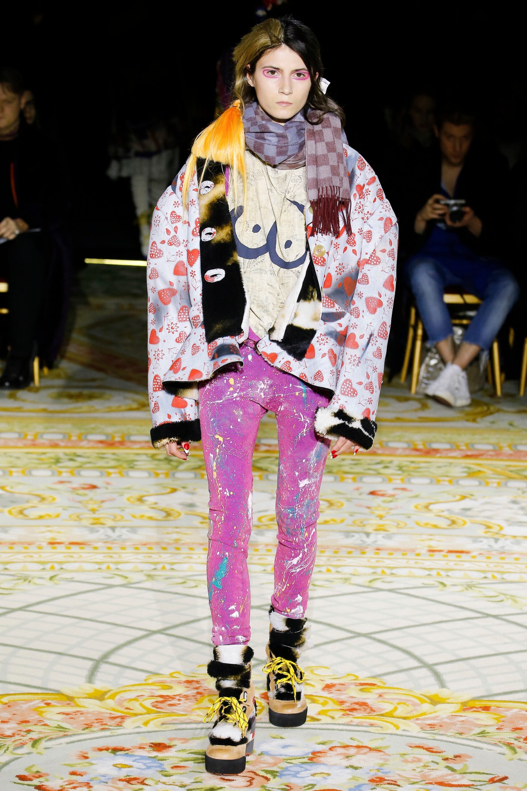 oversized printed jacket with fitted top