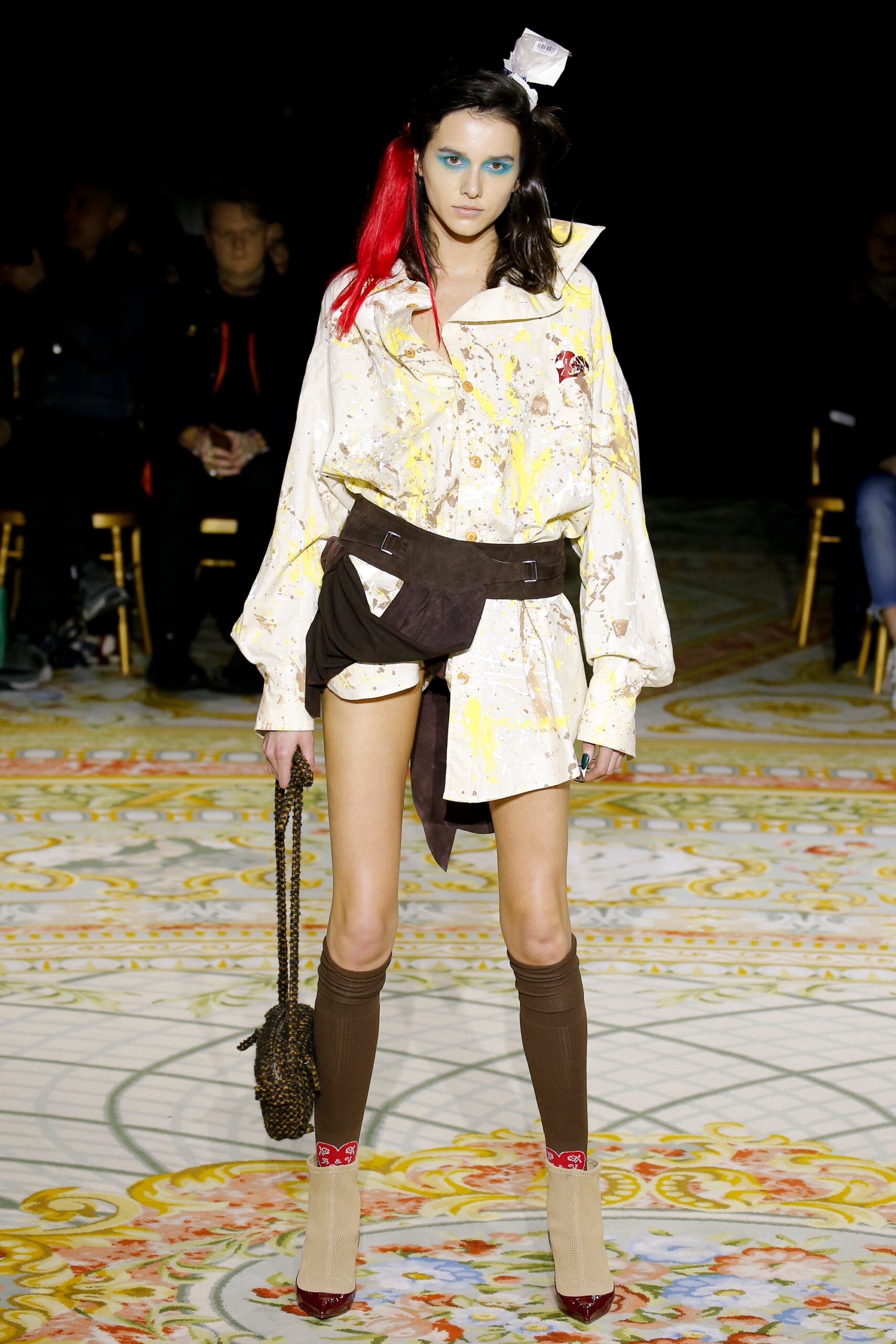 relaxed white and yellow shirt-dress