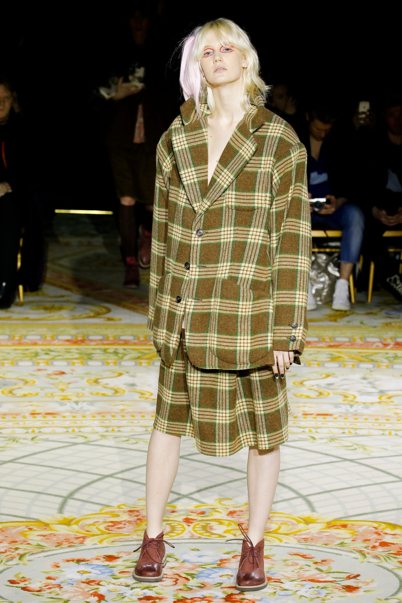 oversized checked blazer and skirt