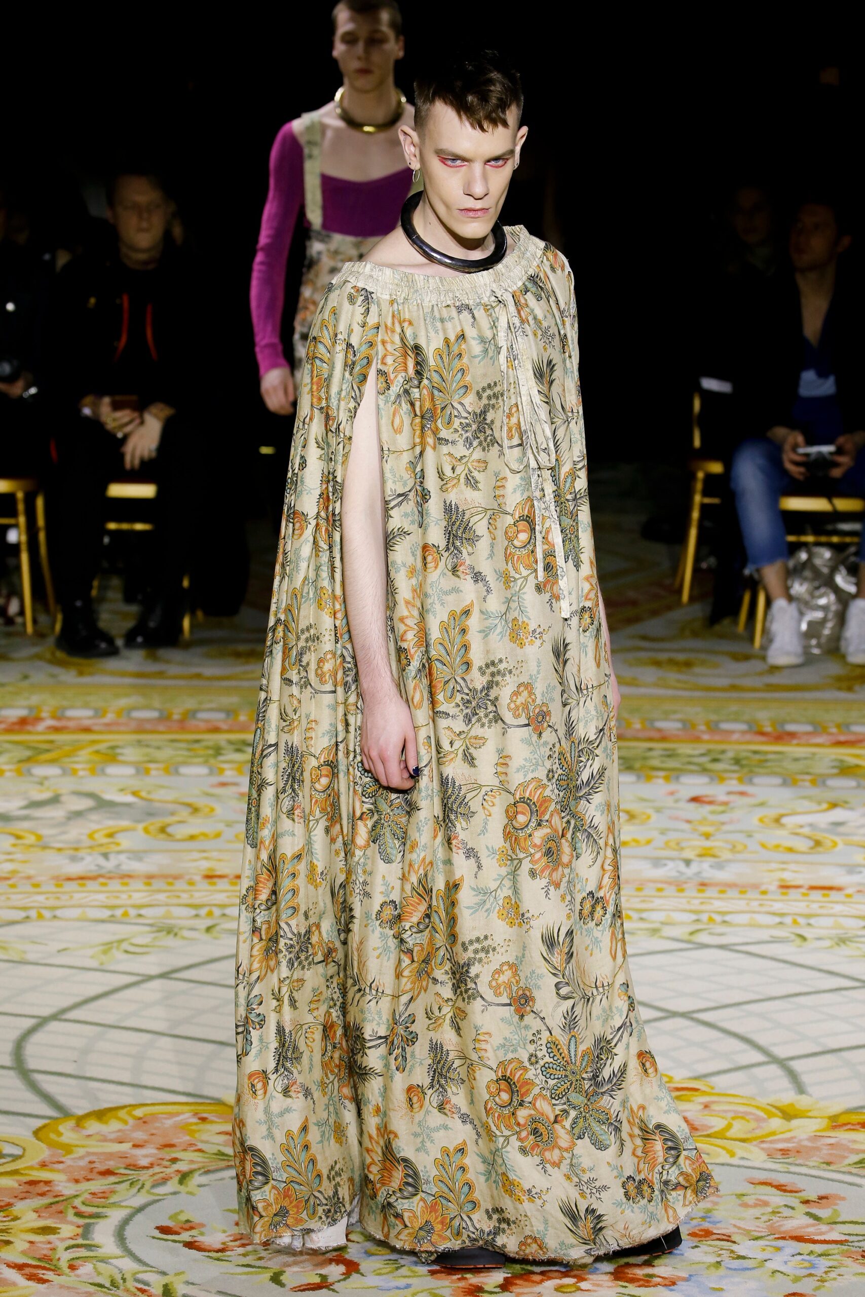 floral cotton relaxed cape