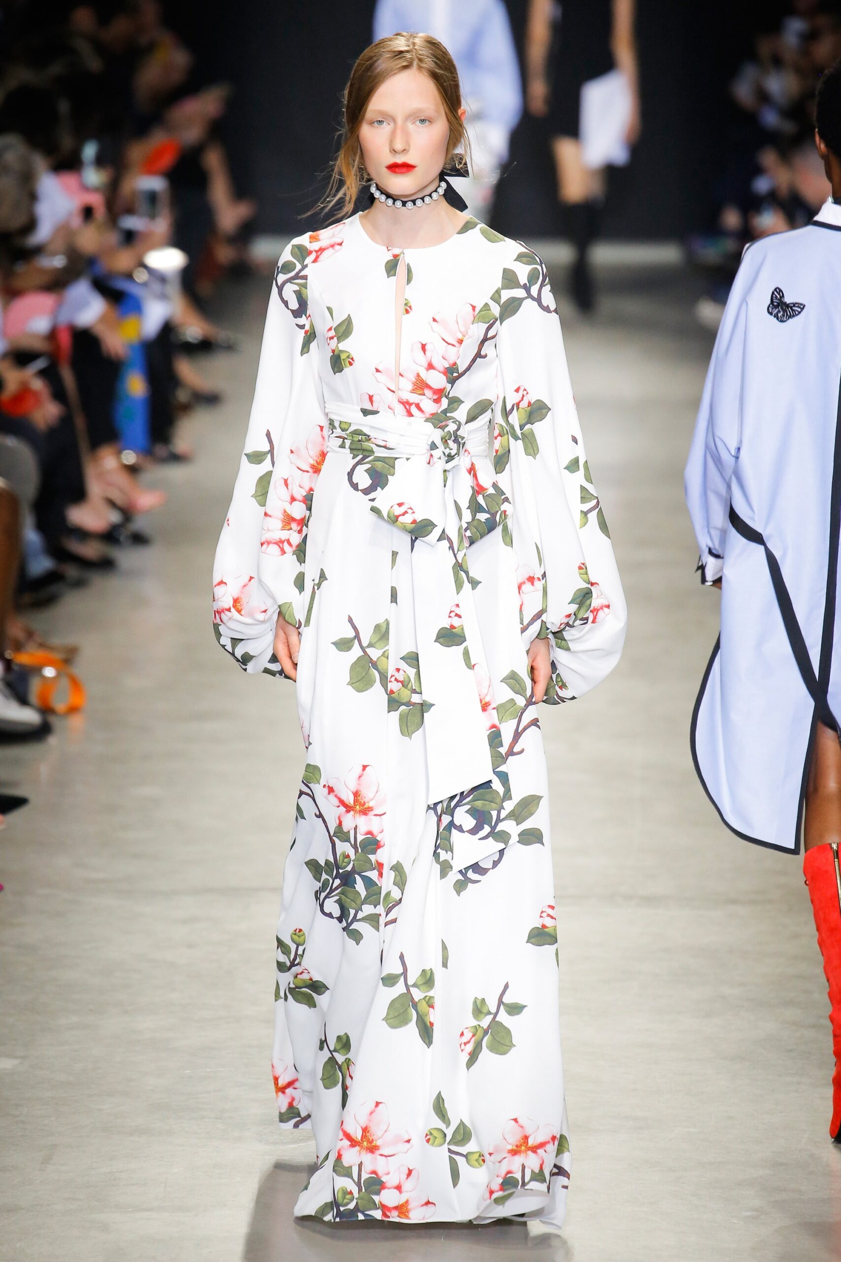floral maxi dress with sleeves