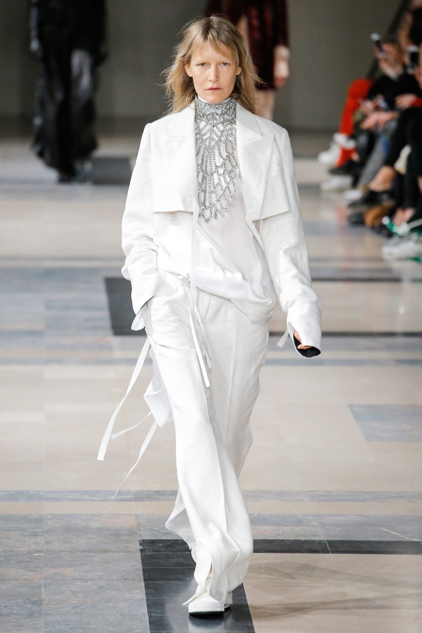 white relaxed jacket and pants