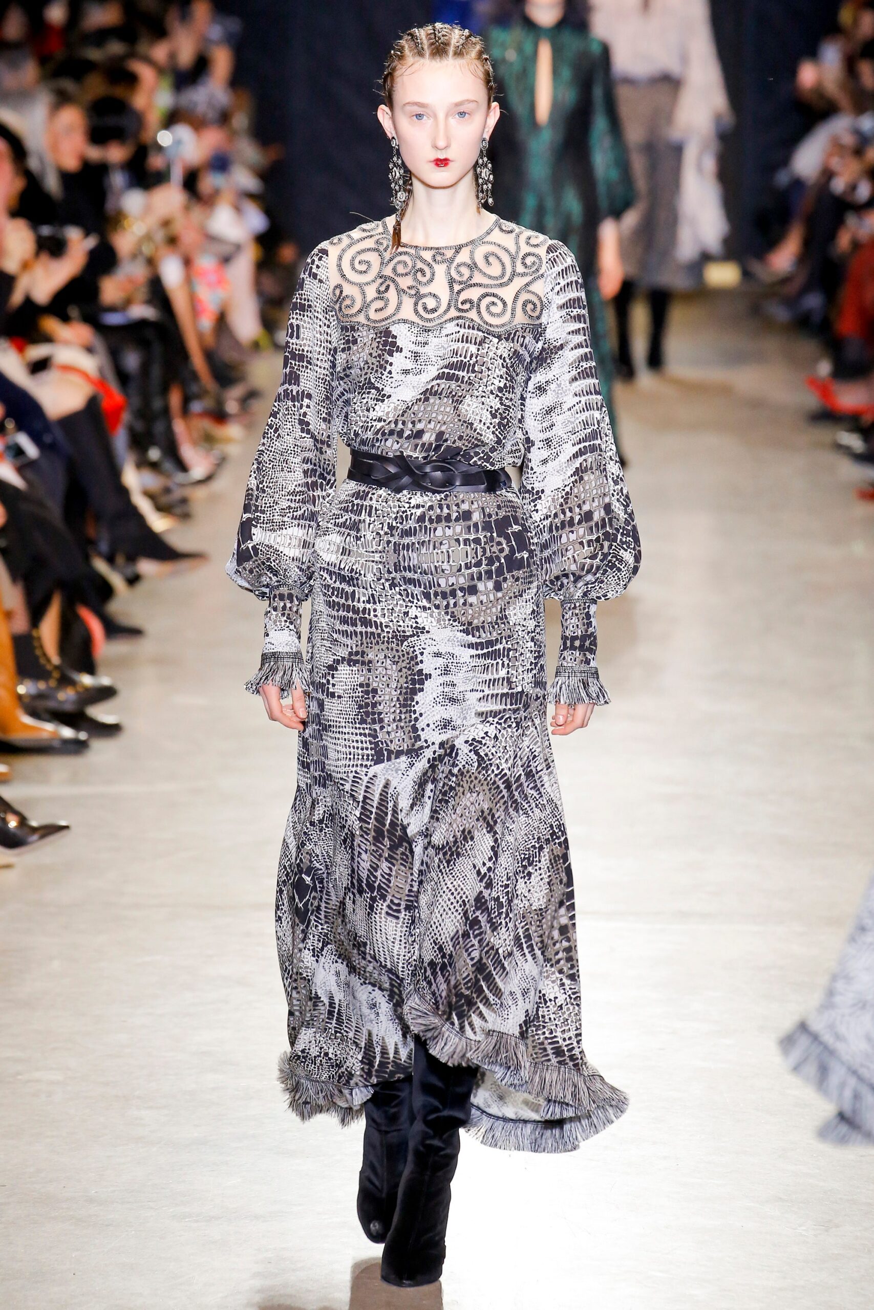 maxi dress with ruffled details