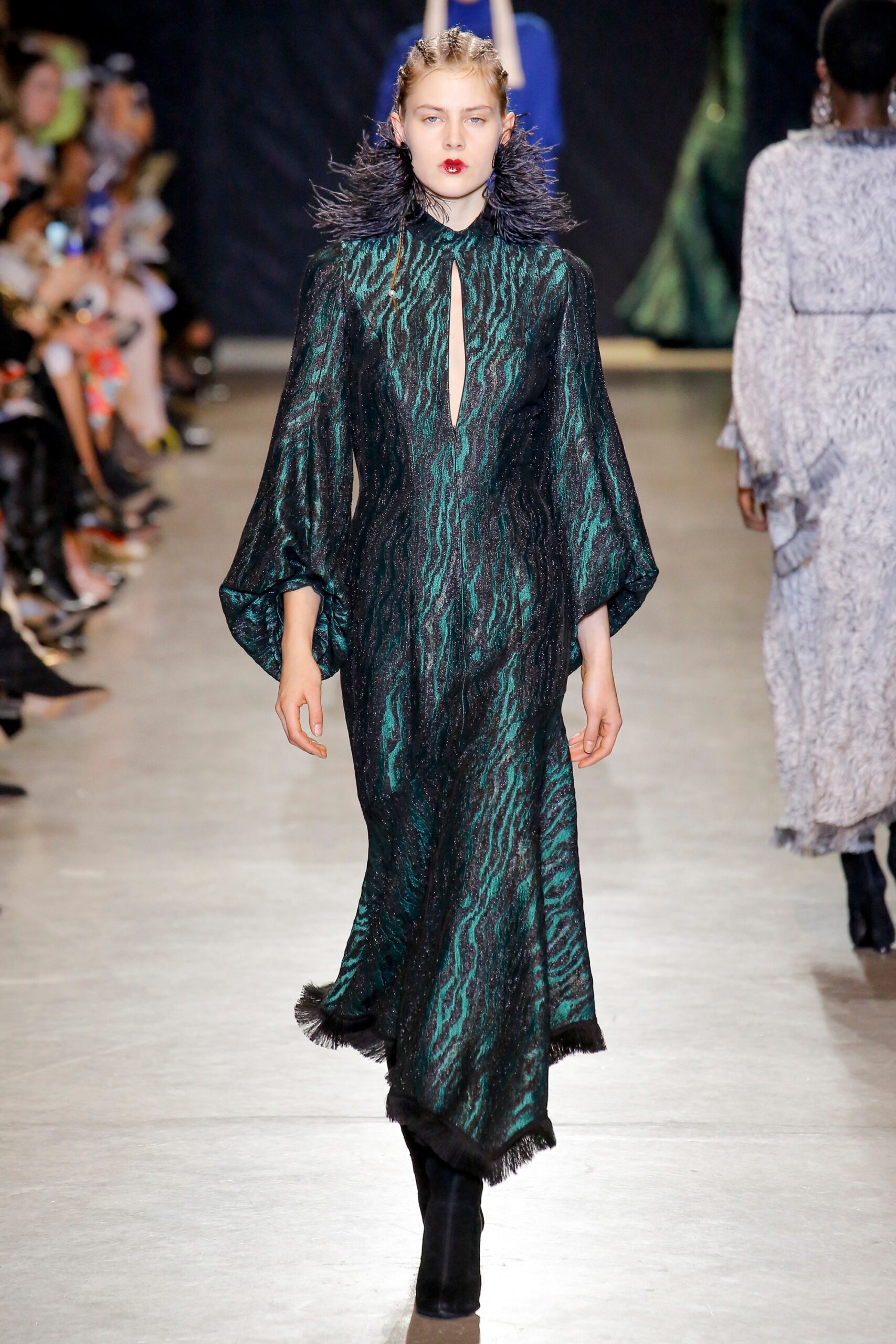 green black silk midi dress