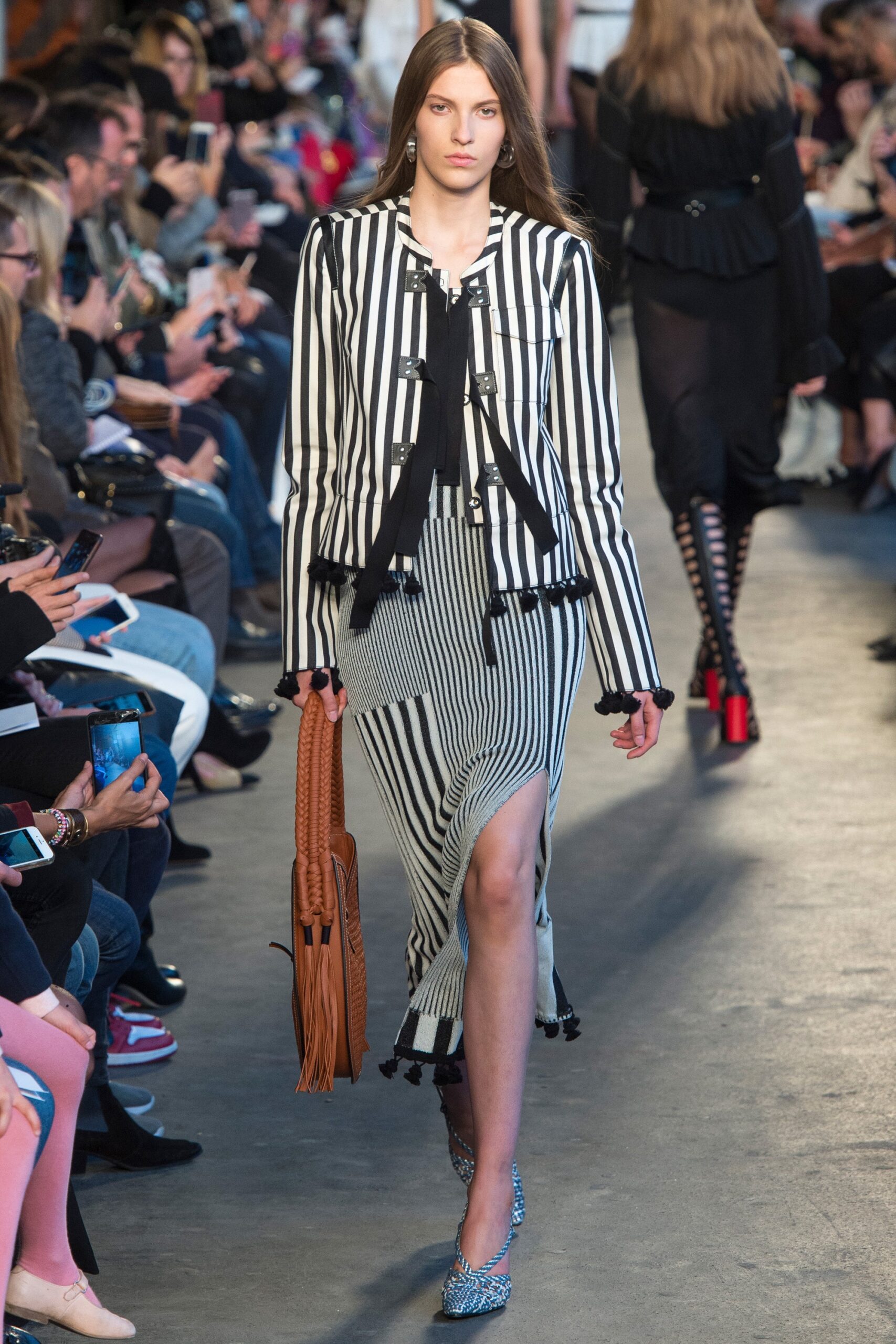 brown leather fringed bag