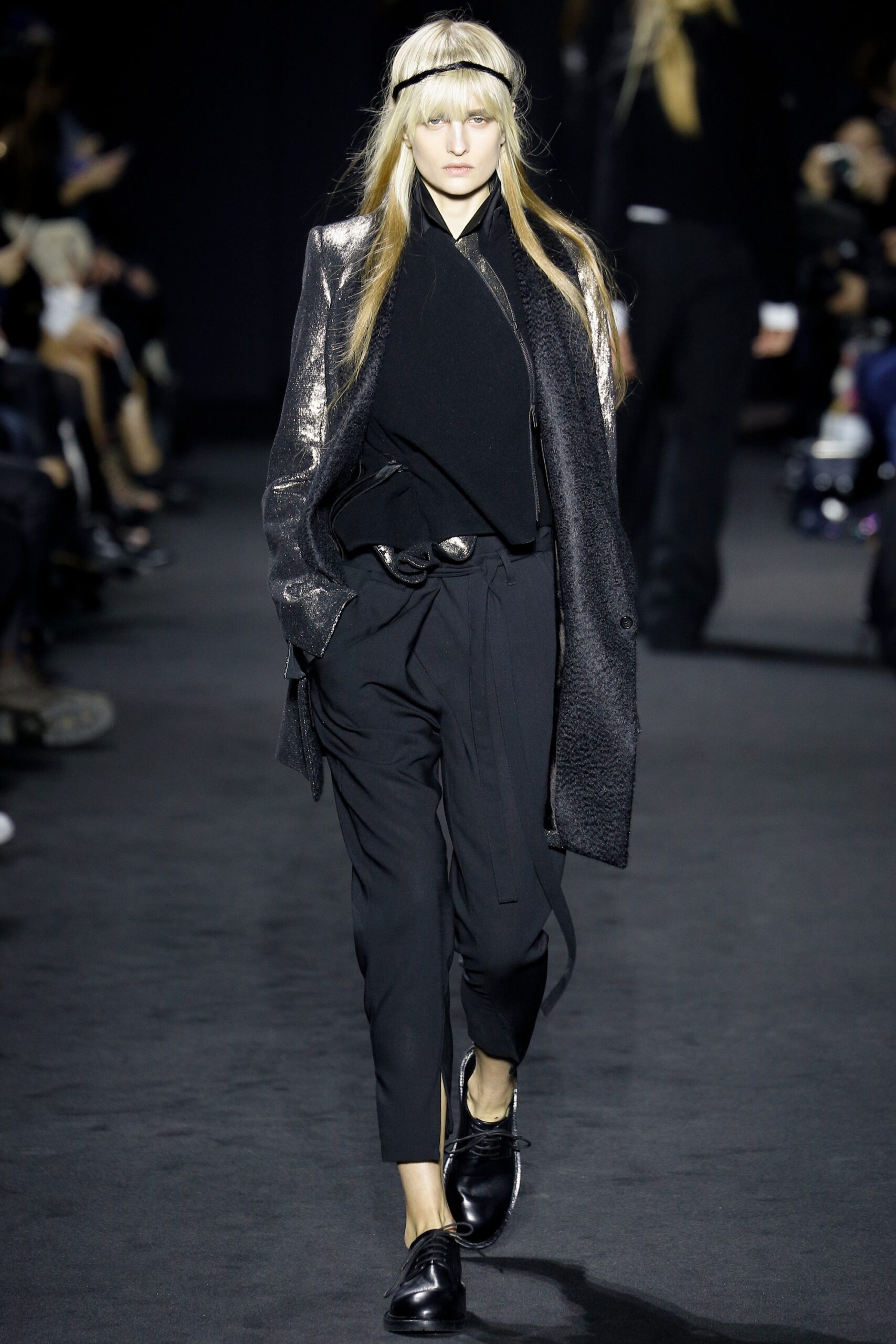 black relaxed coat with fitted top