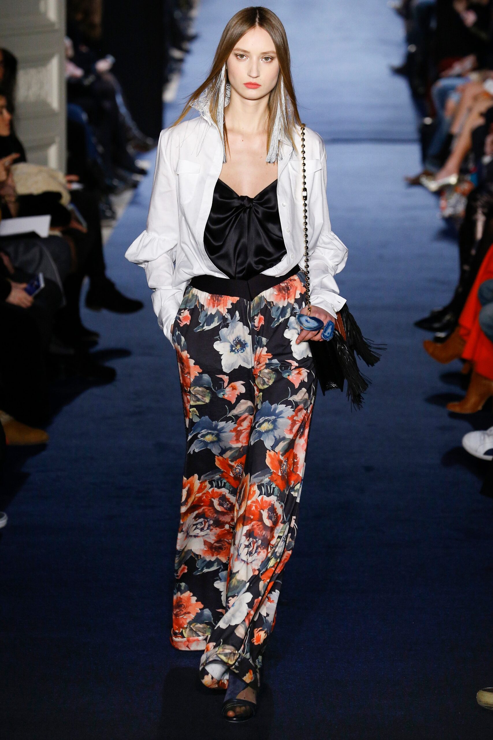 multi silk relaxed flared pants