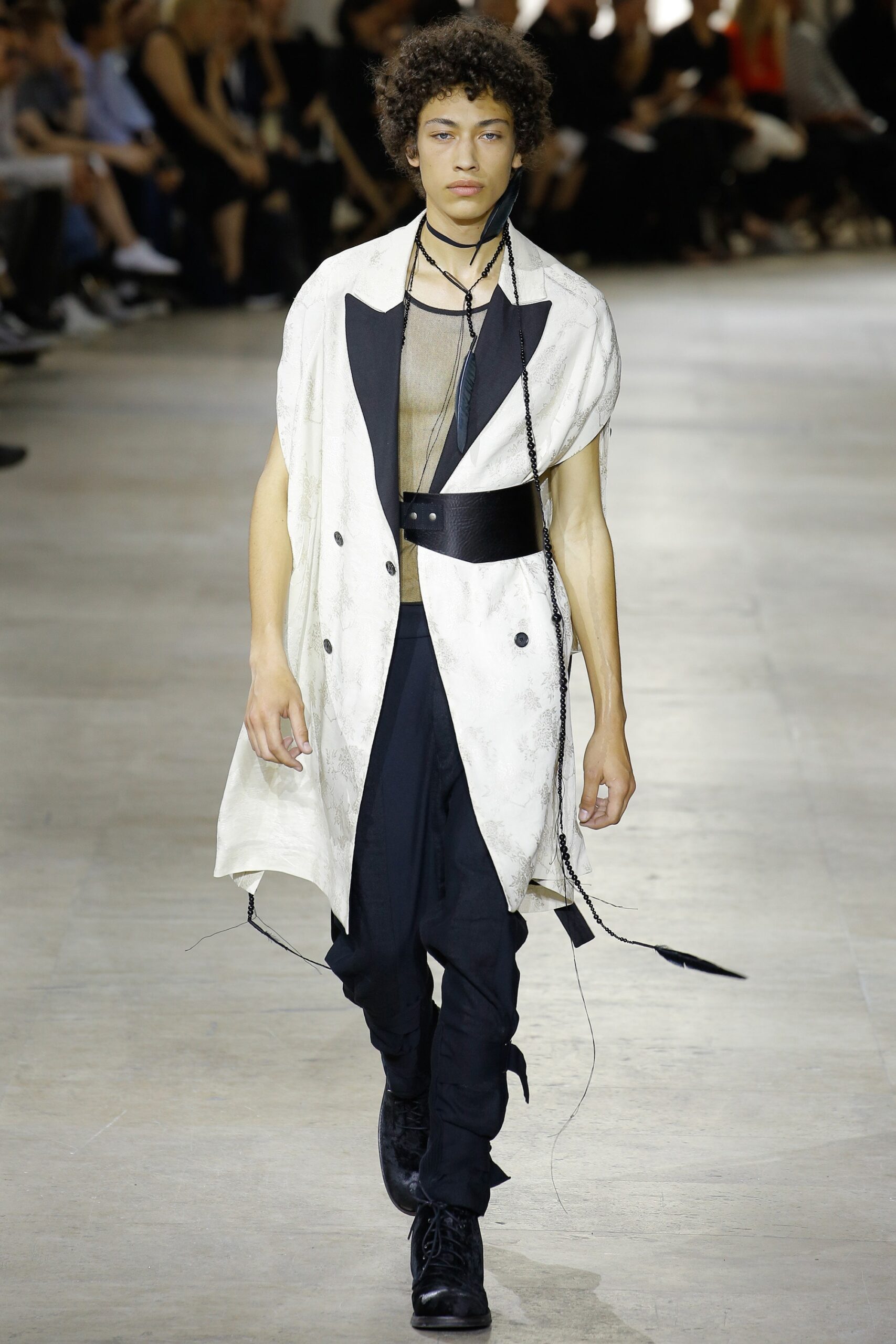white cotton long-sleeve collared relaxed buttoned midi coat