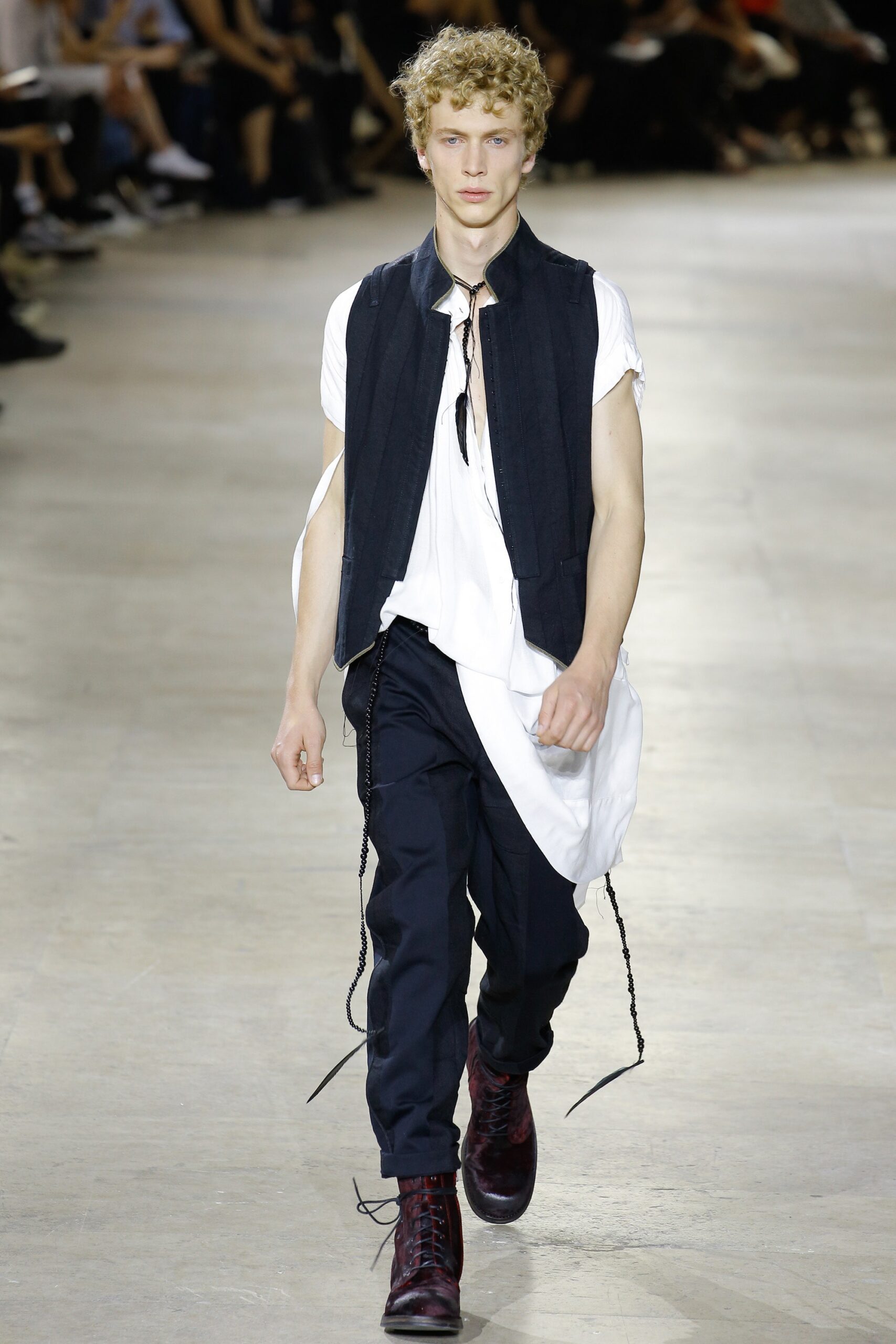 black vest white shirt tailored pants