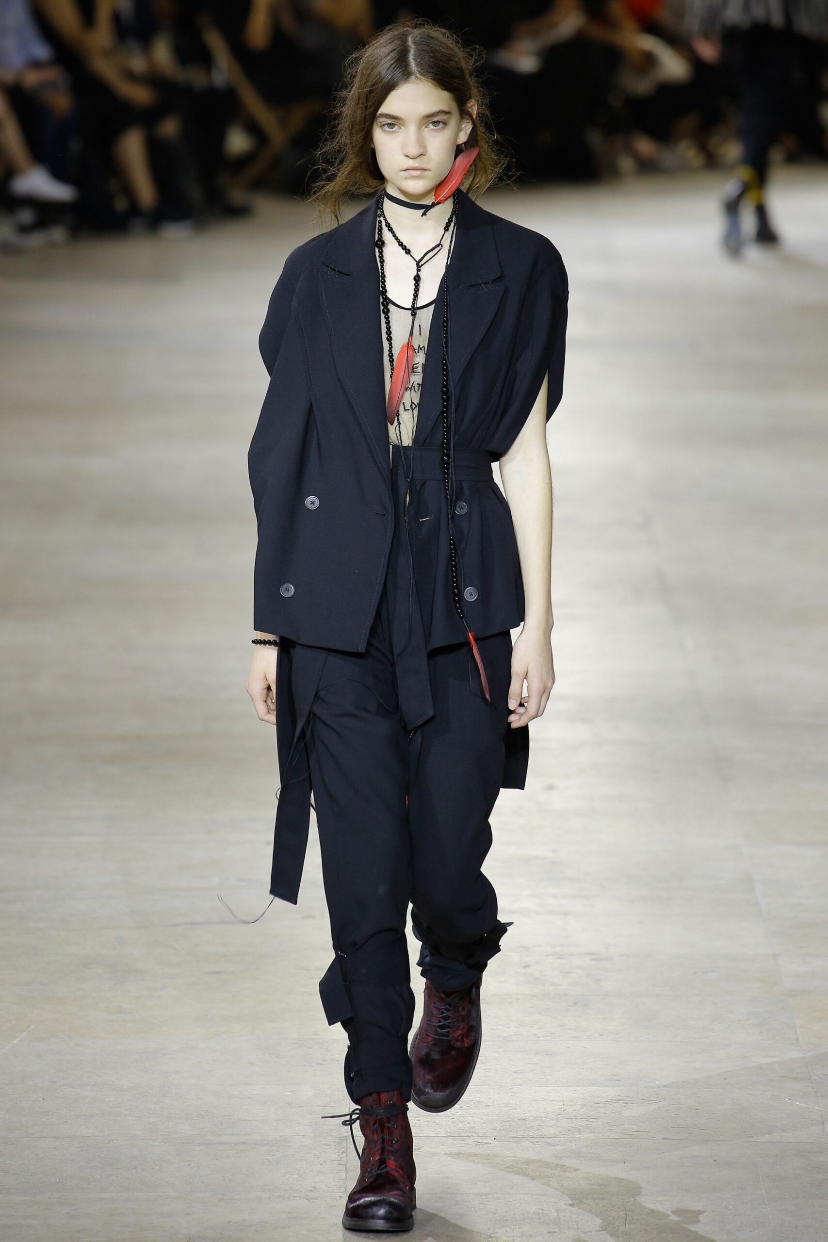 black cotton short-sleeve double-breasted relaxed layered jacket