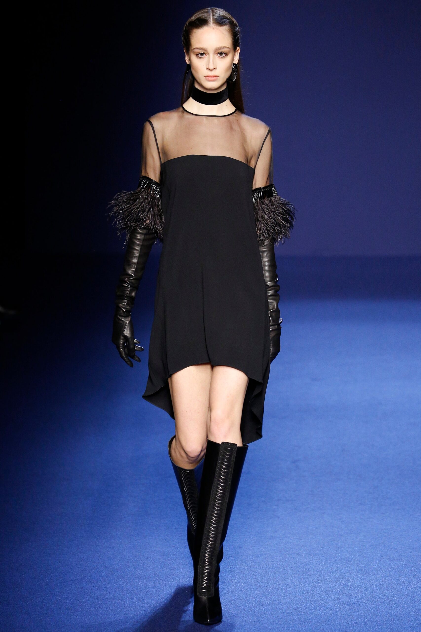 black fitted mini dress