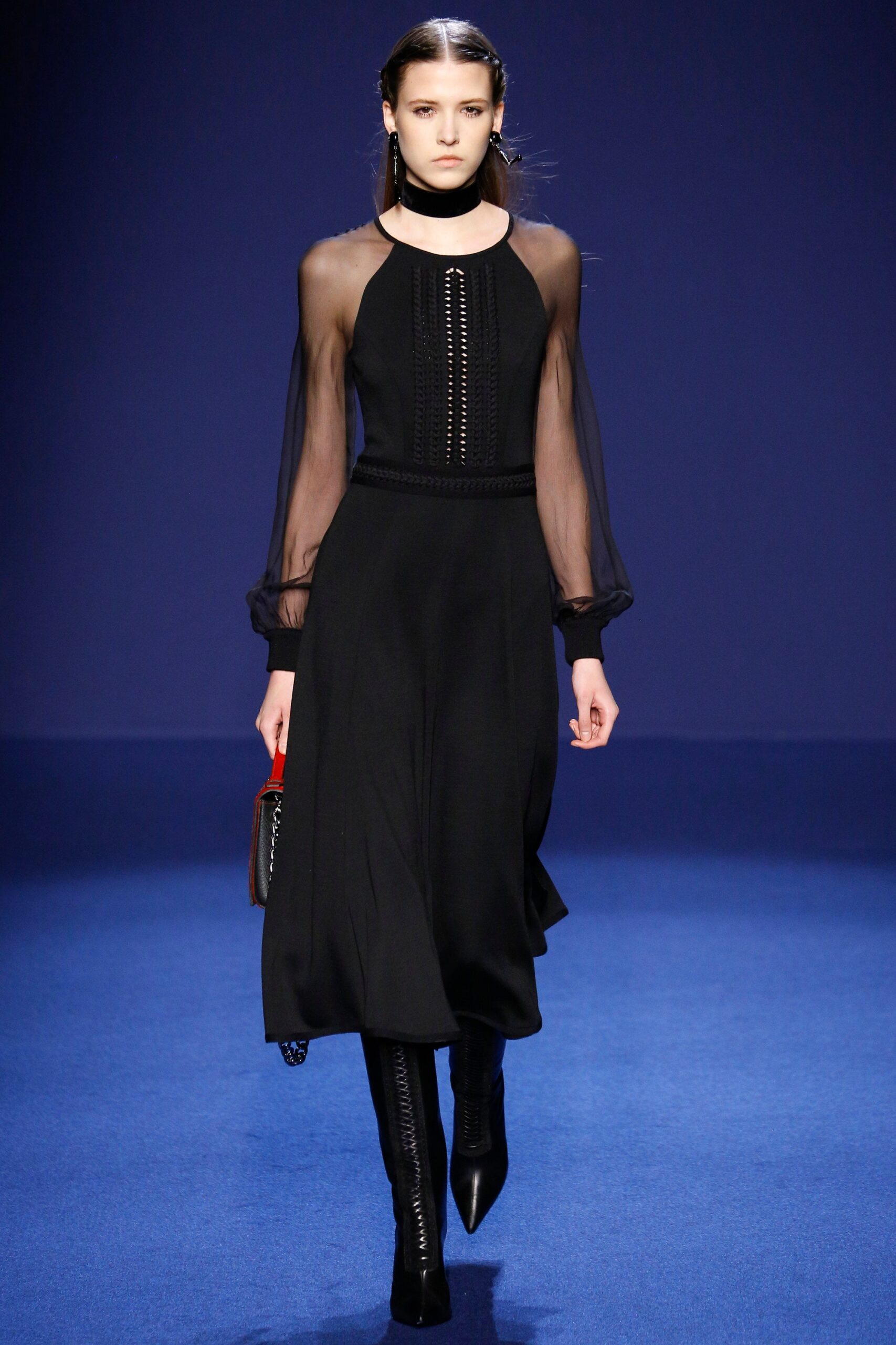 black silk midi dress