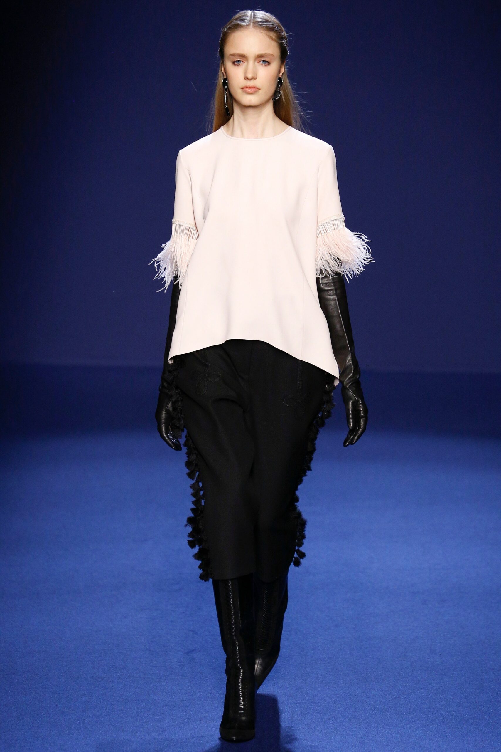 white silk top with fringes