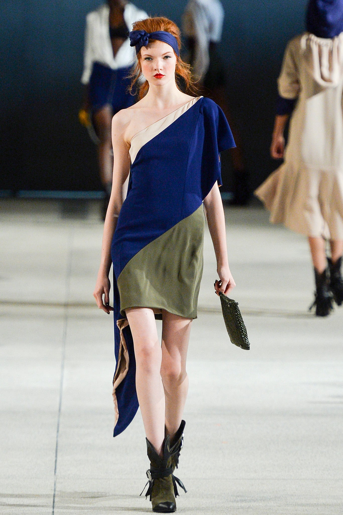 color-blocked mini dress